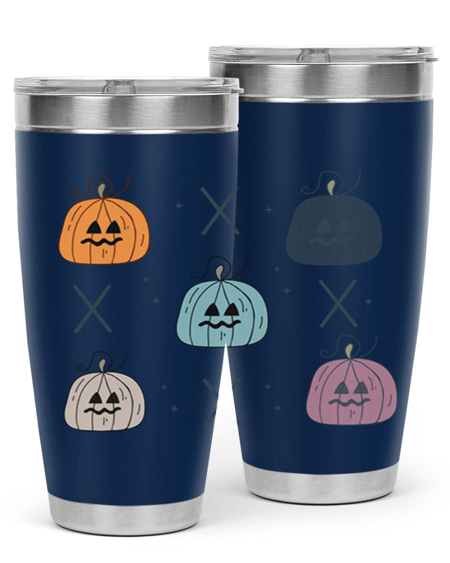 Fall 145# Tumbler in 20oz and 30oz sizes, showcasing double wall vacuum stainless steel design with copper lining and drink-thru lid.
