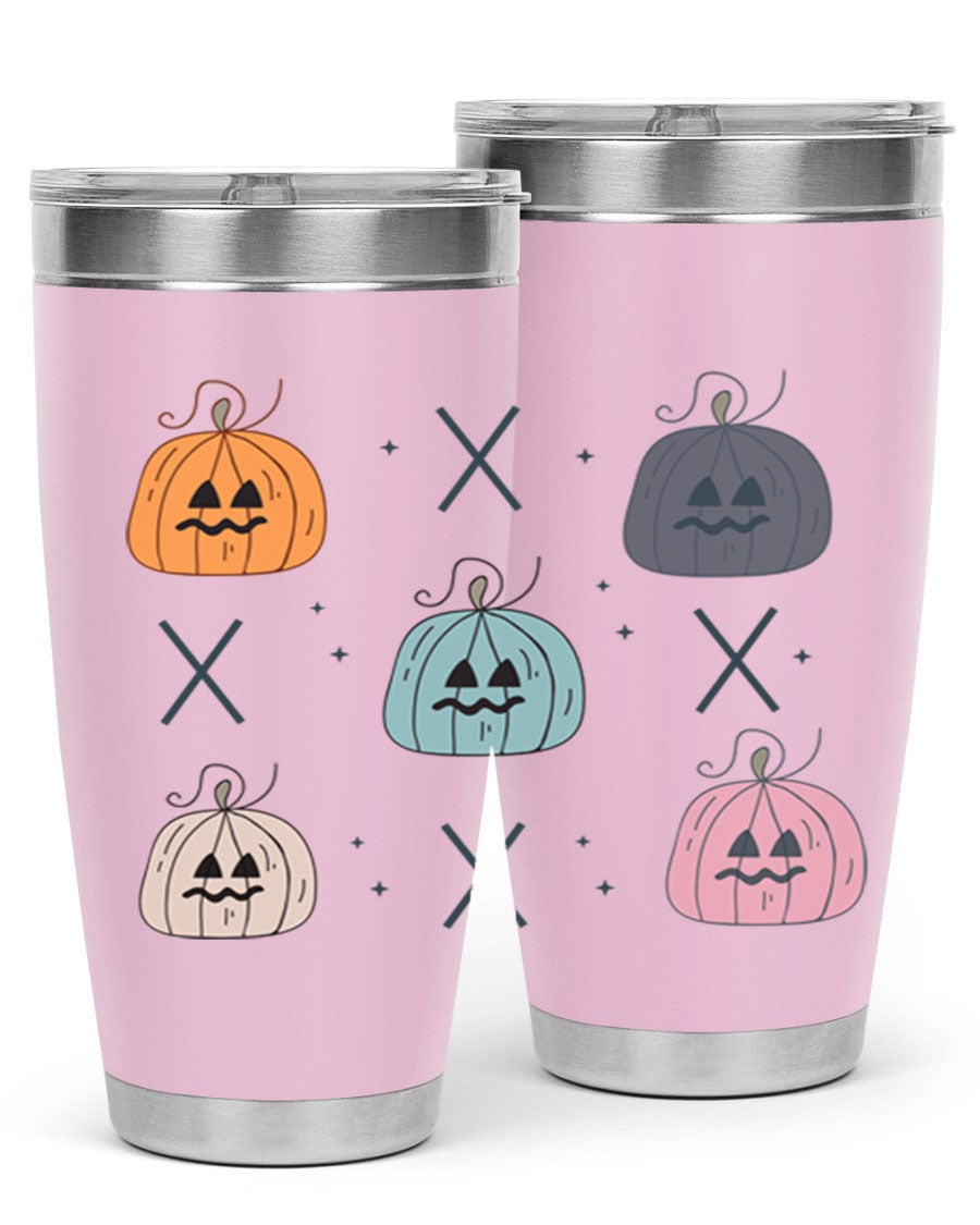 Fall 145# Tumbler in 20oz and 30oz sizes, showcasing double wall vacuum stainless steel design with copper lining and drink-thru lid.