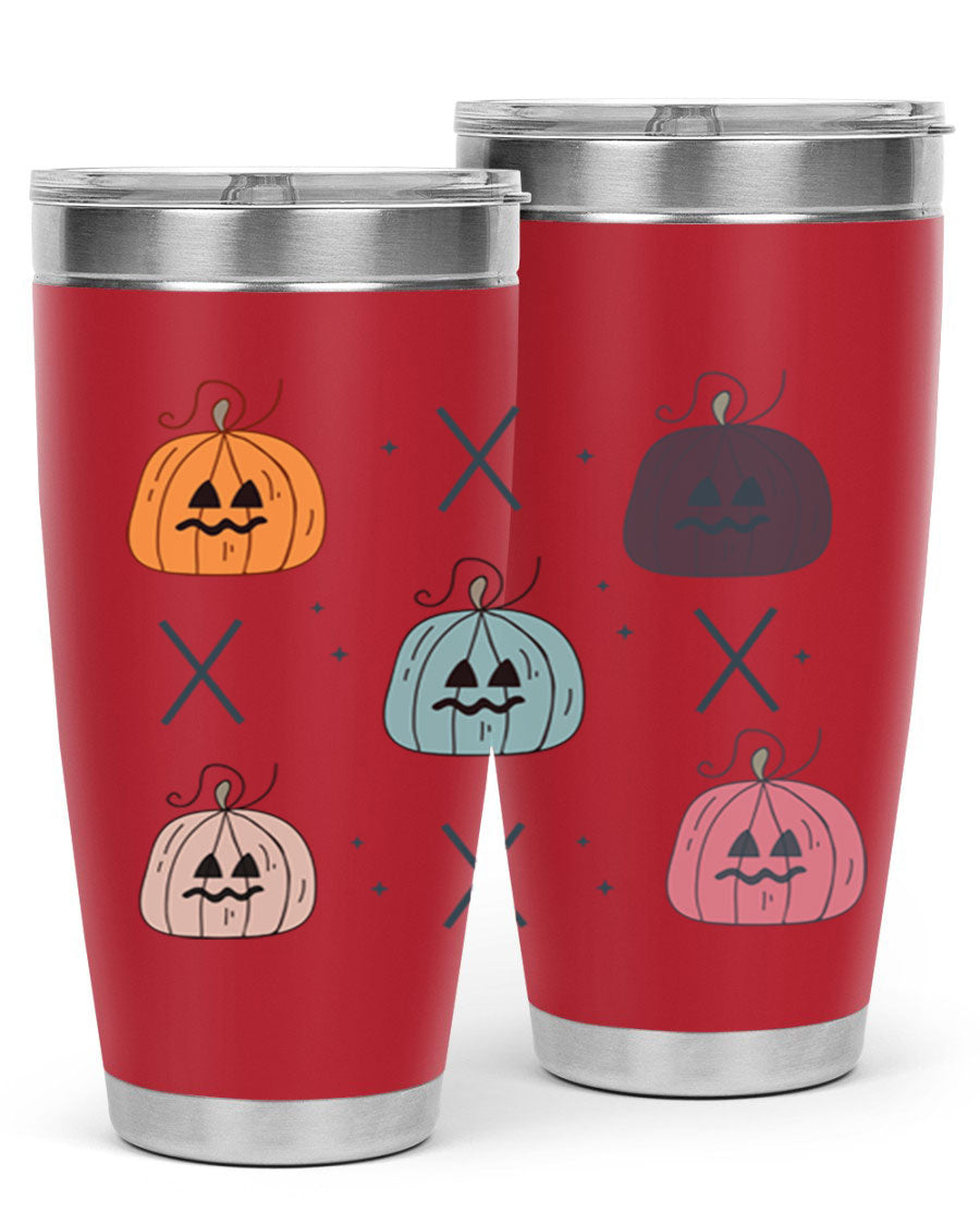 Fall 145# Tumbler in 20oz and 30oz sizes, showcasing double wall vacuum stainless steel design with copper lining and drink-thru lid.