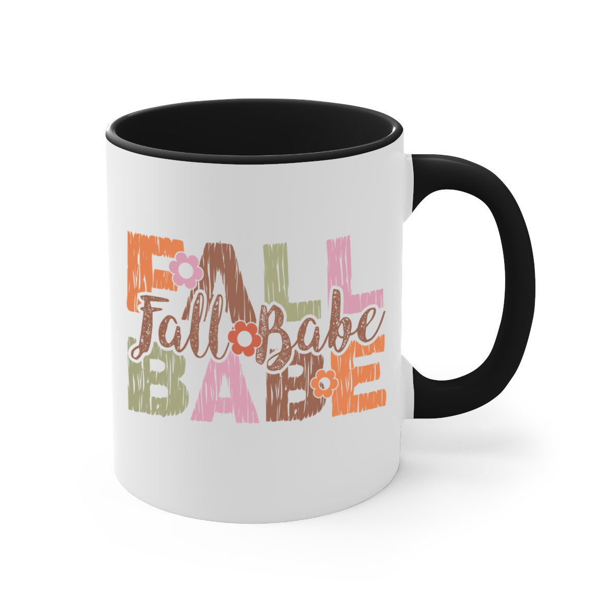 Fall Babe 88# Mug featuring a two-tone design with a colored handle and glossy finish, available in multiple colors.