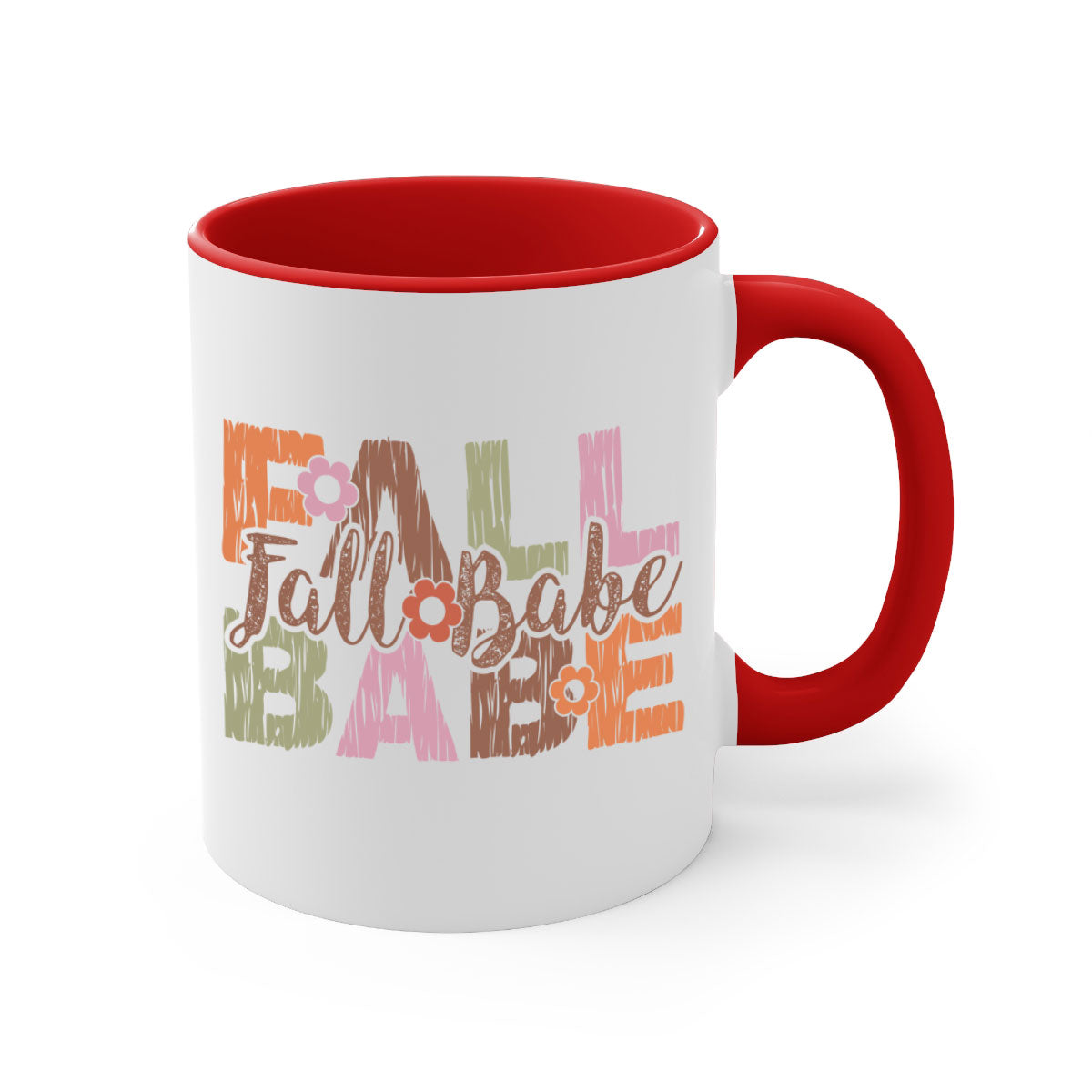 Fall Babe 88# Mug featuring a two-tone design with a colored handle and glossy finish, available in multiple colors.