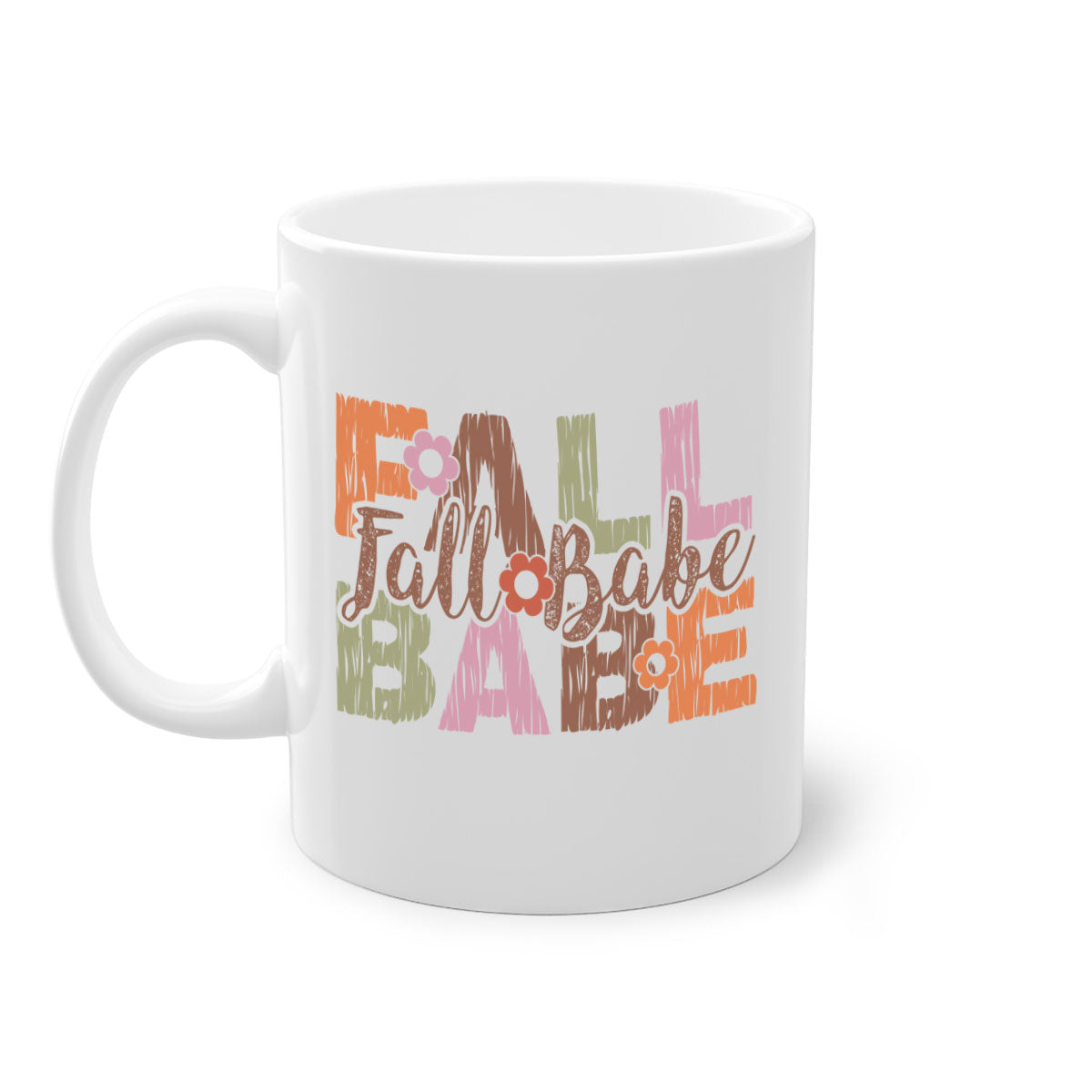 Fall Babe 88# Mug featuring a two-tone design with a colored handle and glossy finish, available in multiple colors.