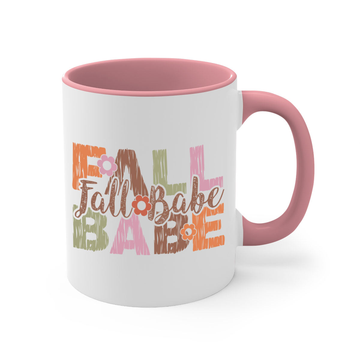 Fall Babe 88# Mug featuring a two-tone design with a colored handle and glossy finish, available in multiple colors.
