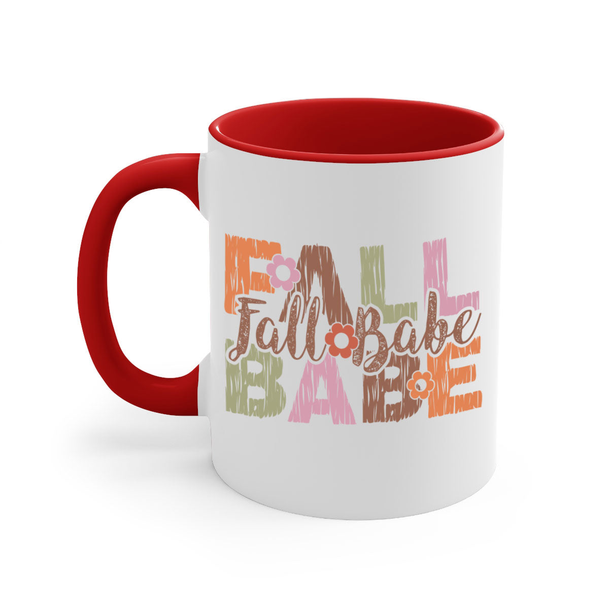 Fall Babe 88# Mug featuring a two-tone design with a colored handle and glossy finish, available in multiple colors.