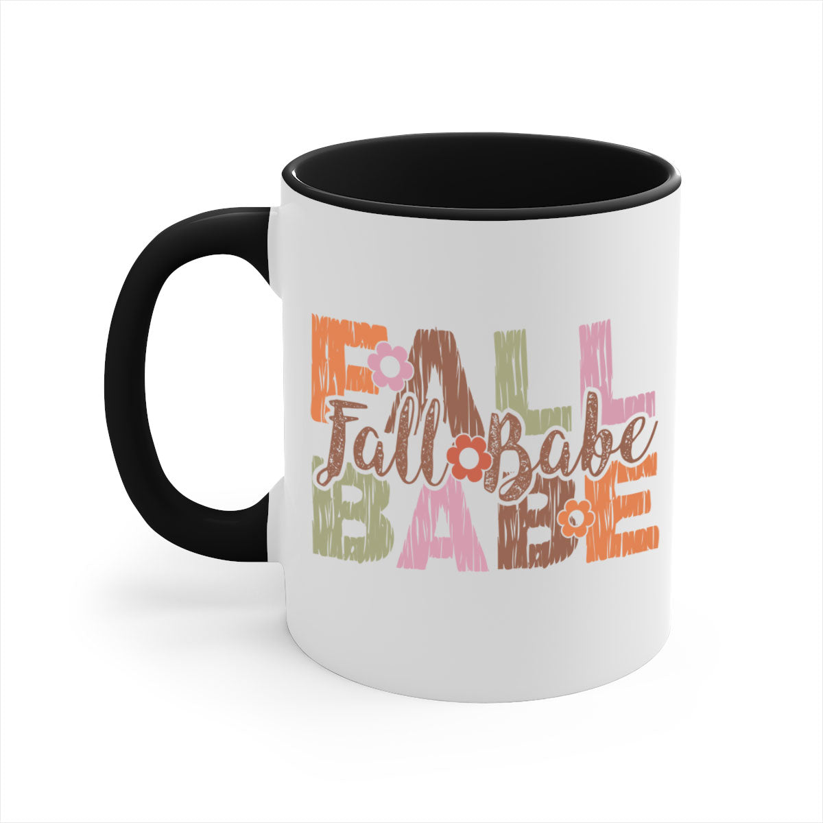 Fall Babe 88# Mug featuring a two-tone design with a colored handle and glossy finish, available in multiple colors.