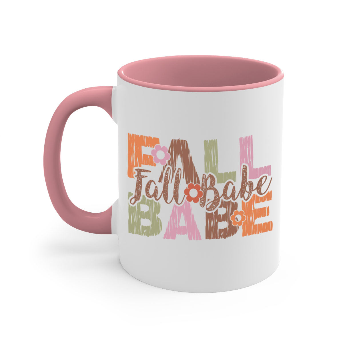 Fall Babe 88# Mug featuring a two-tone design with a colored handle and glossy finish, available in multiple colors.