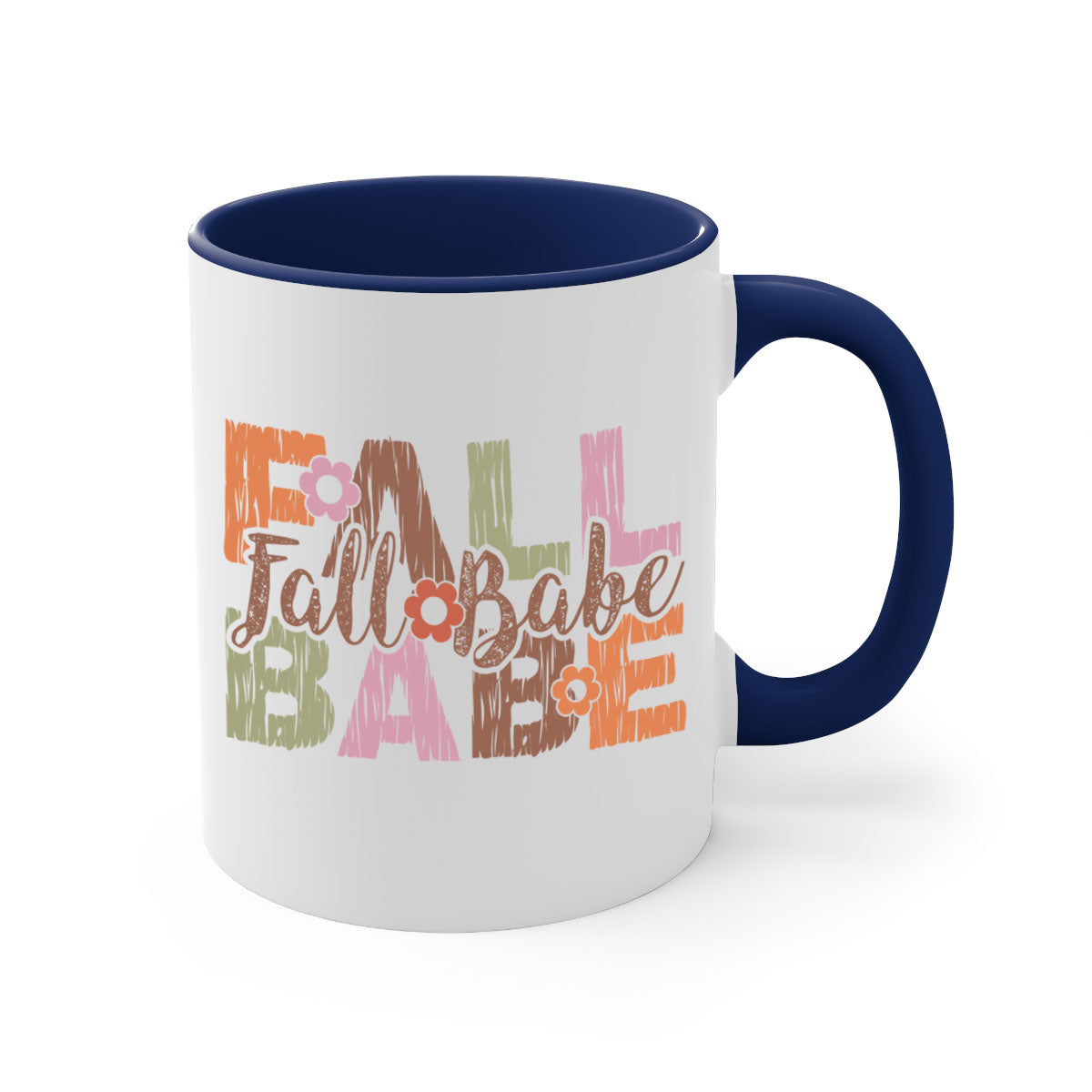 Fall Babe 88# Mug featuring a two-tone design with a colored handle and glossy finish, available in multiple colors.