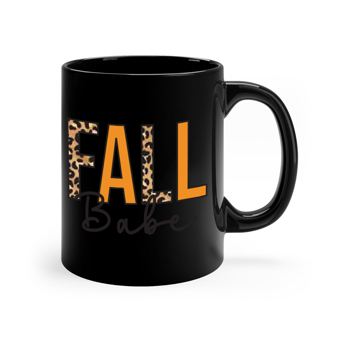 Fall Babe 87# Mug featuring a glossy finish with a colored handle and interior, available in five vibrant colors.