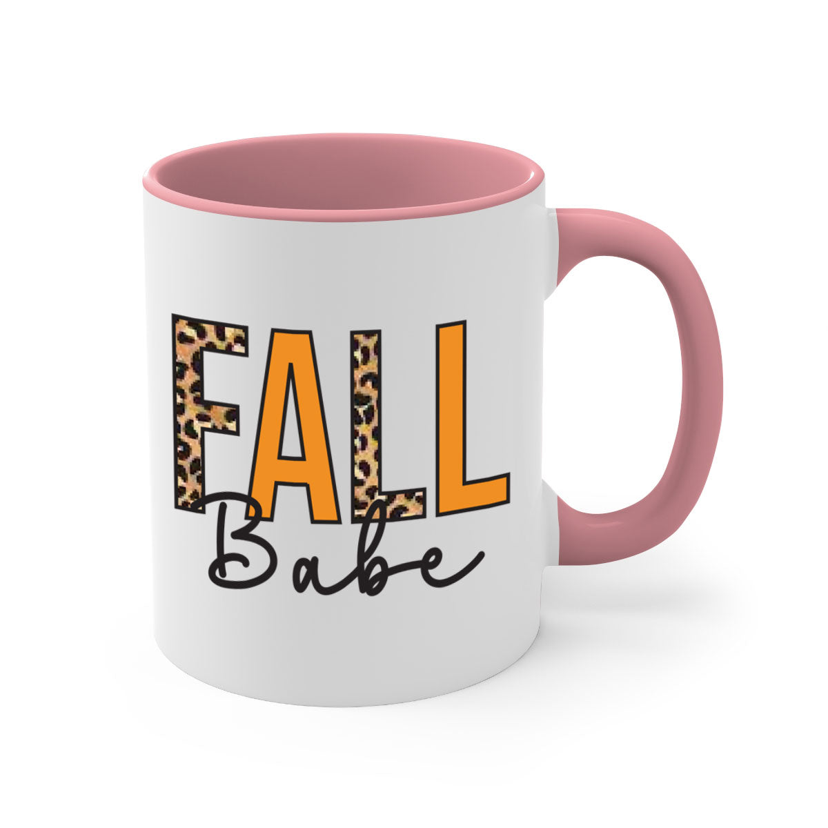 Fall Babe 87# Mug featuring a glossy finish with a colored handle and interior, available in five vibrant colors.