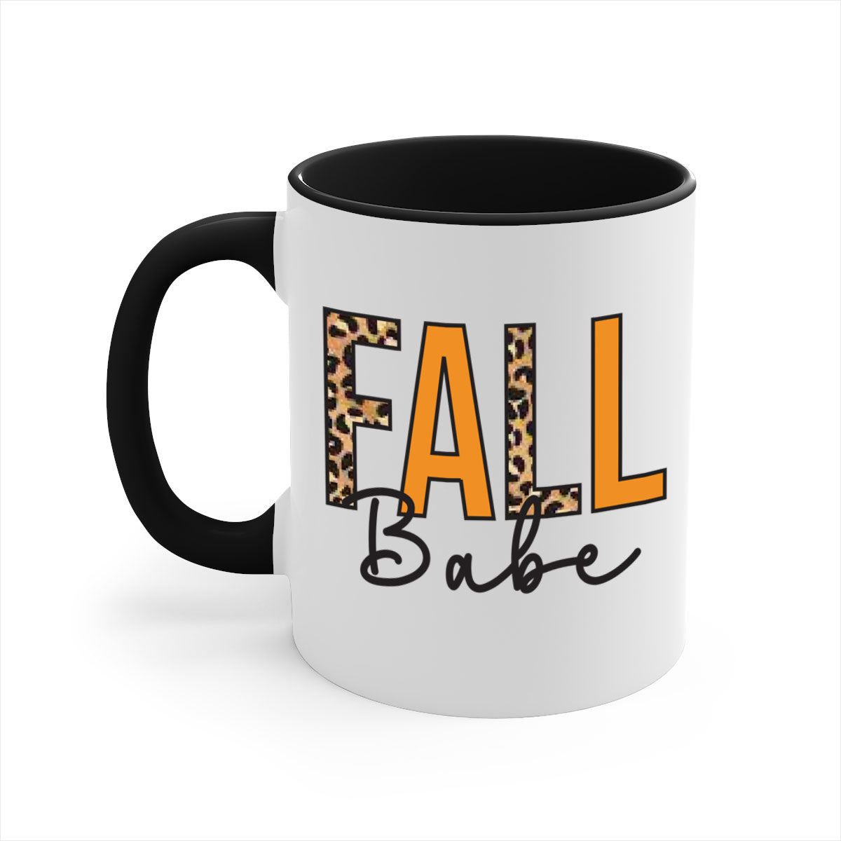 Fall Babe 87# Mug featuring a glossy finish with a colored handle and interior, available in five vibrant colors.