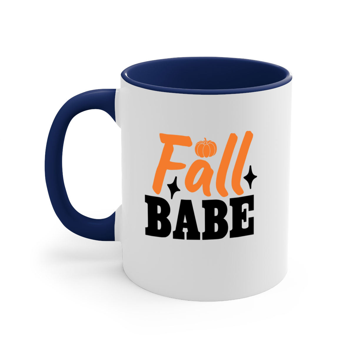 Fall Babe 89# Mug featuring a two-tone design with a colored handle and glossy finish, available in multiple colors.