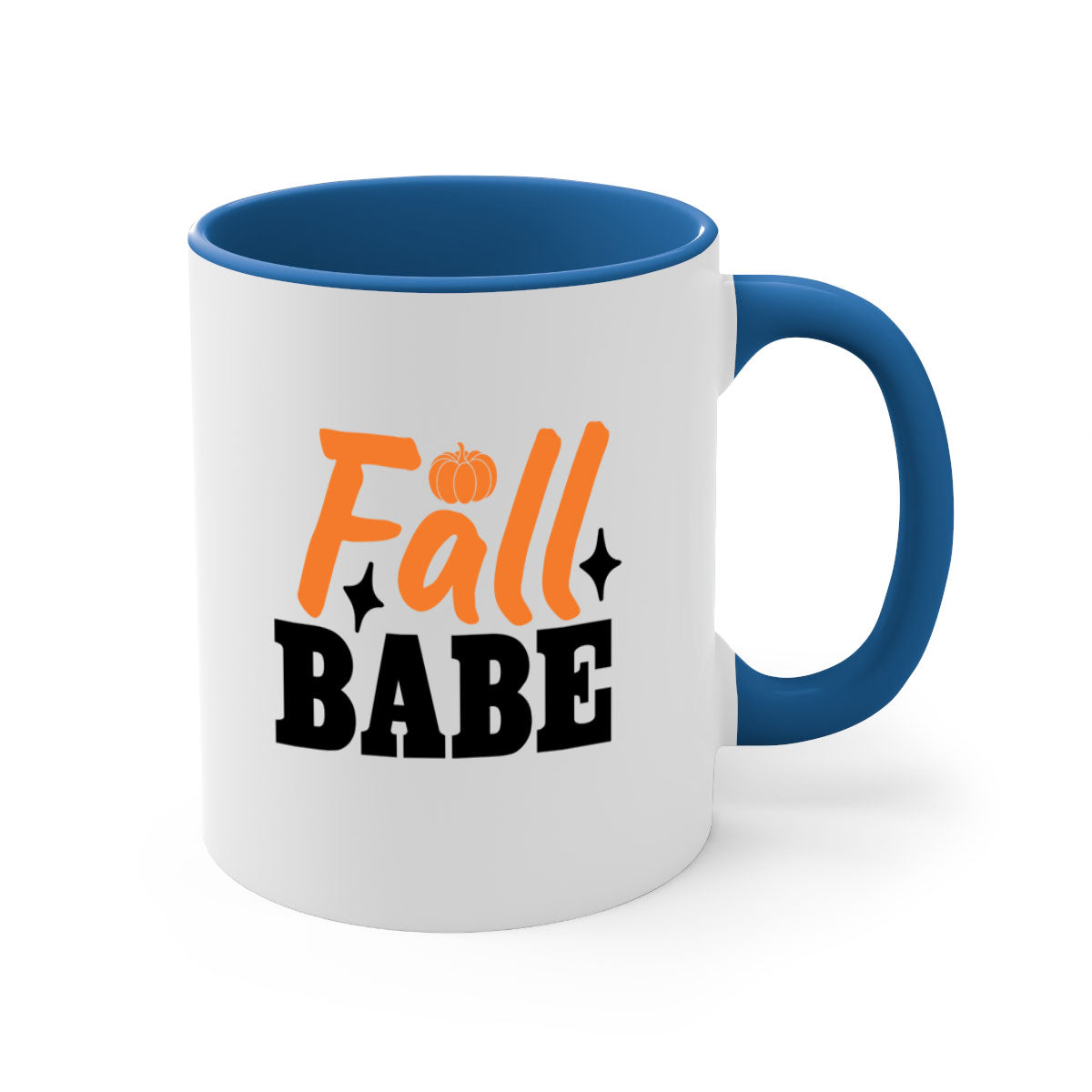 Fall Babe 89# Mug featuring a two-tone design with a colored handle and glossy finish, available in multiple colors.