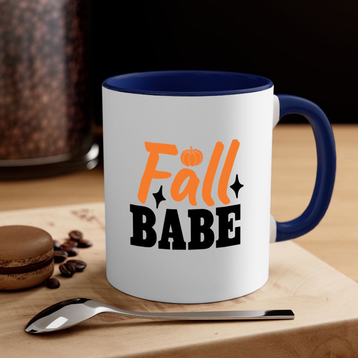 Fall Babe 89# Mug featuring a two-tone design with a colored handle and glossy finish, available in multiple colors.