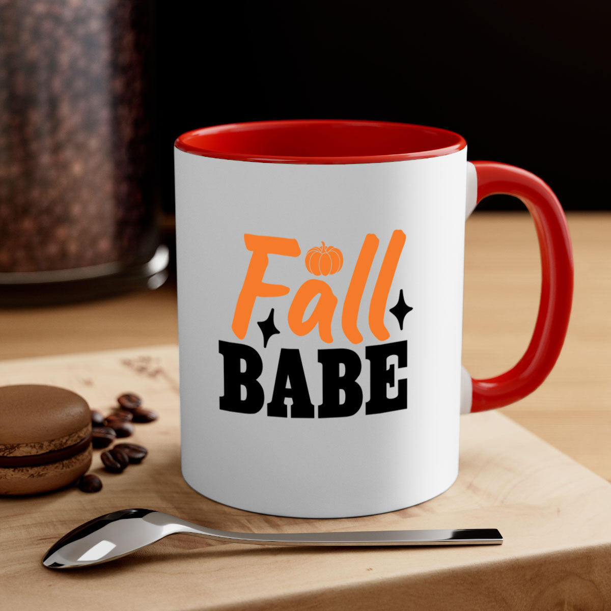 Fall Babe 89# Mug featuring a two-tone design with a colored handle and glossy finish, available in multiple colors.