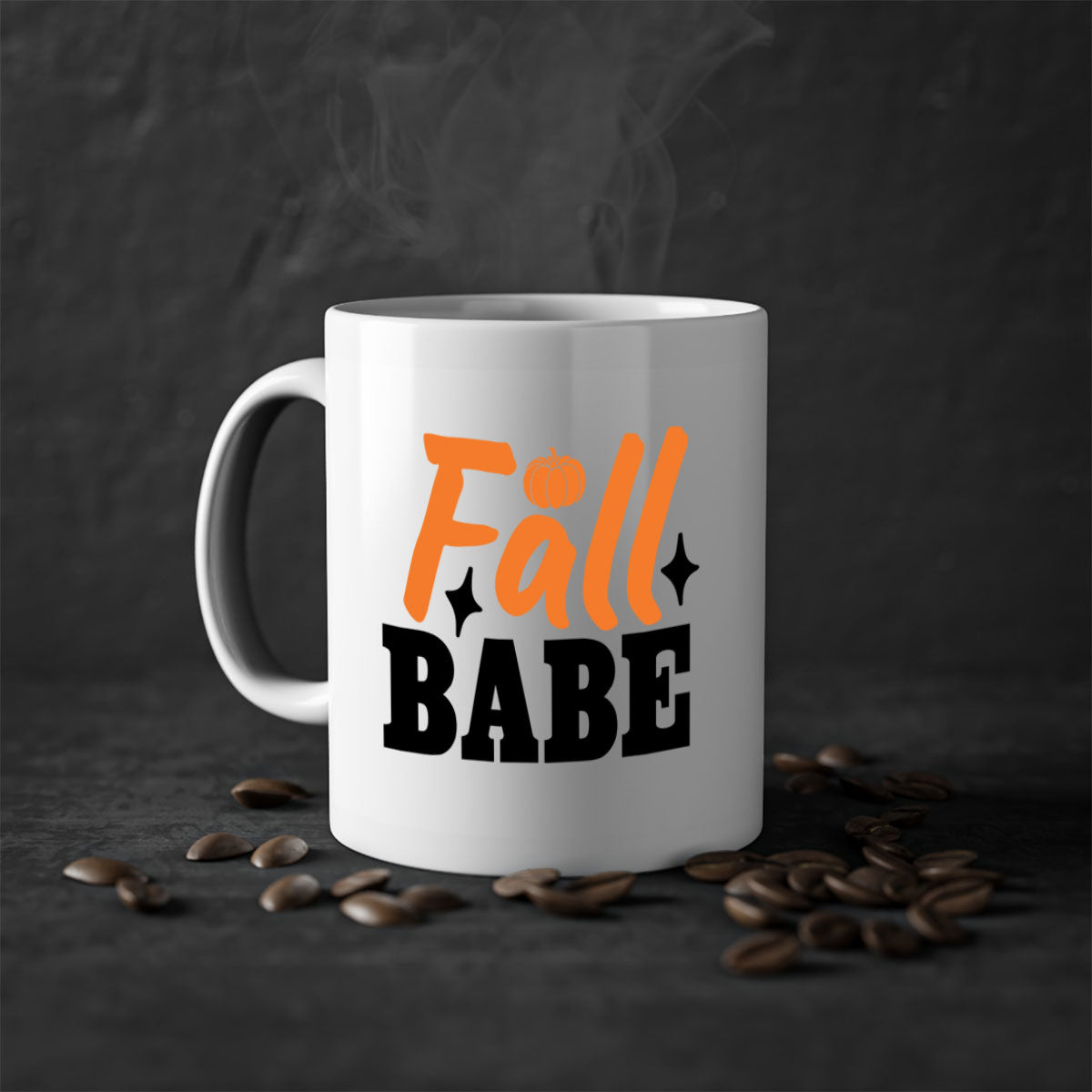 Fall Babe 89# Mug featuring a two-tone design with a colored handle and glossy finish, available in multiple colors.