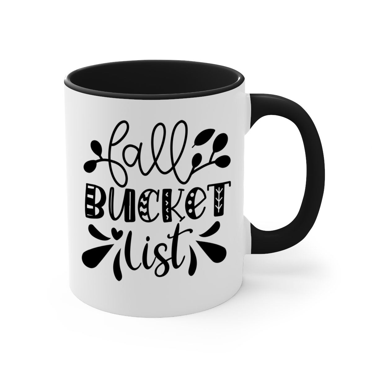 Fall Bucket List 94# Mug featuring a glossy finish, colored handle, and interior, available in five vibrant colors.