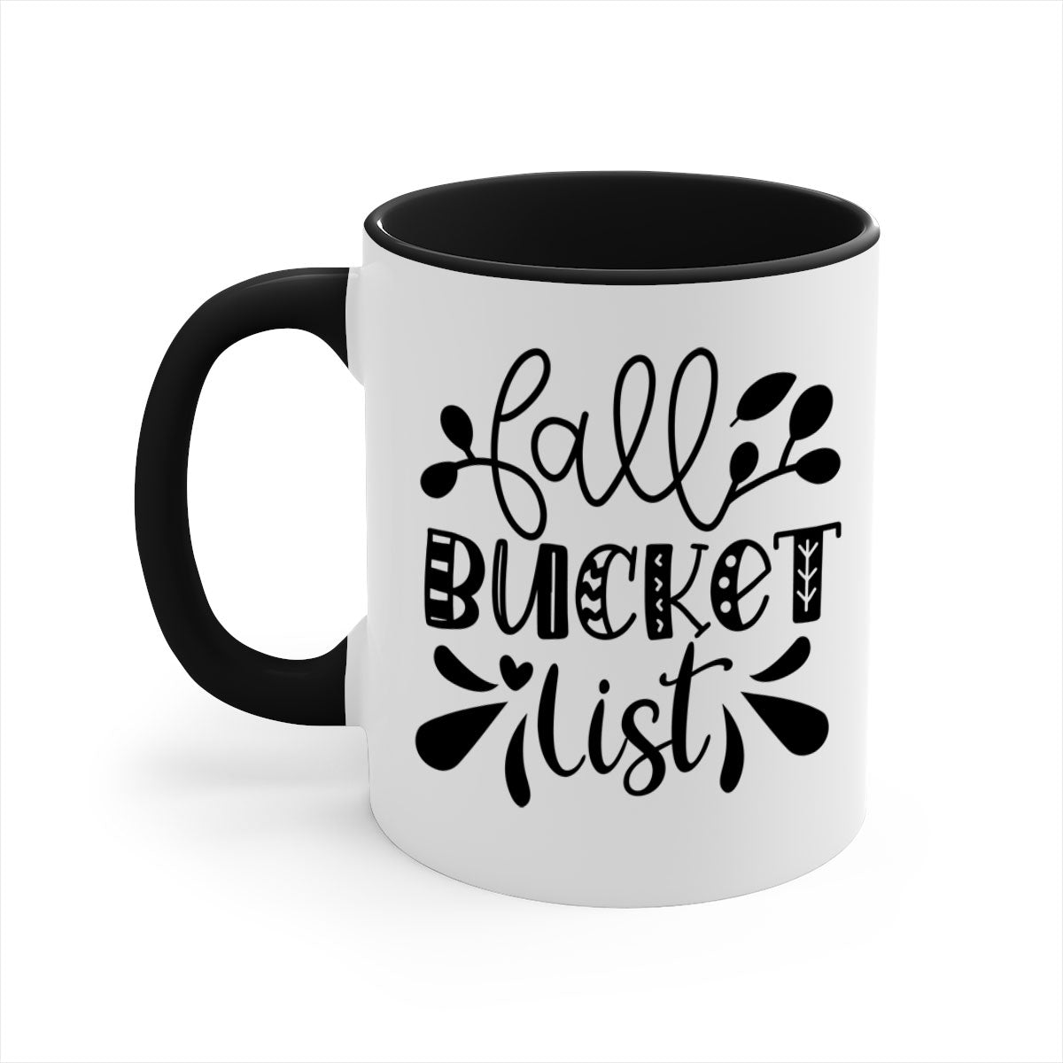 Fall Bucket List 94# Mug featuring a glossy finish, colored handle, and interior, available in five vibrant colors.