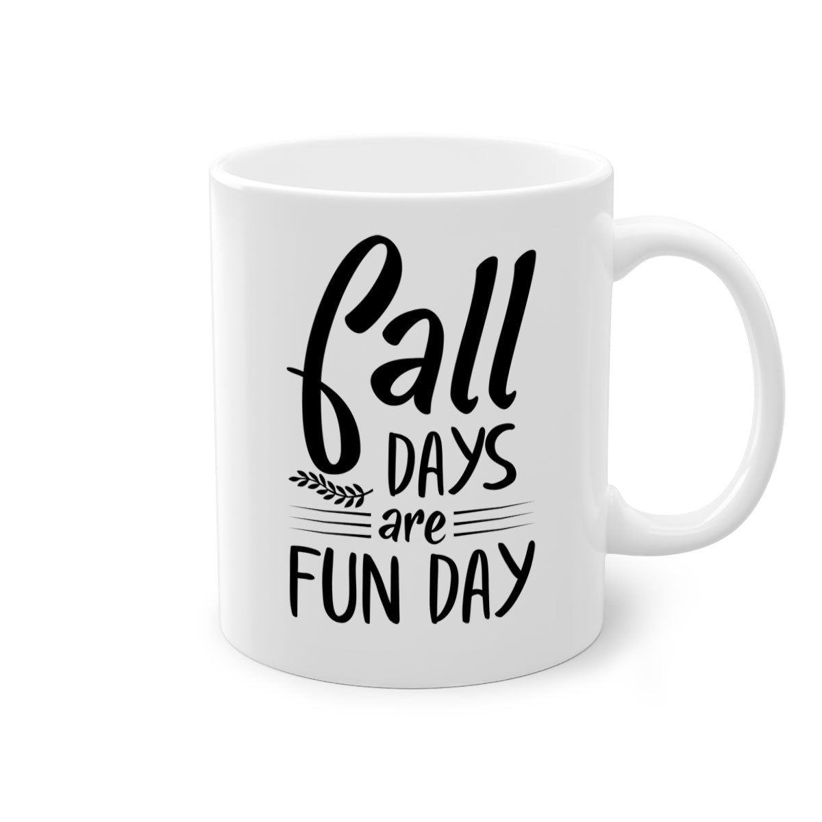 Fall Days Are Fun Day Mug with two-tone design, available in five colors, showcasing a glossy finish and easy-grip handle.