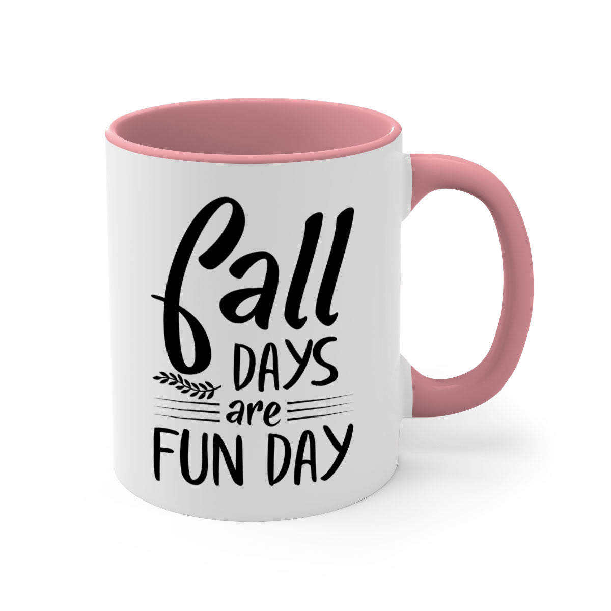 Fall Days Are Fun Day Mug with two-tone design, available in five colors, showcasing a glossy finish and easy-grip handle.