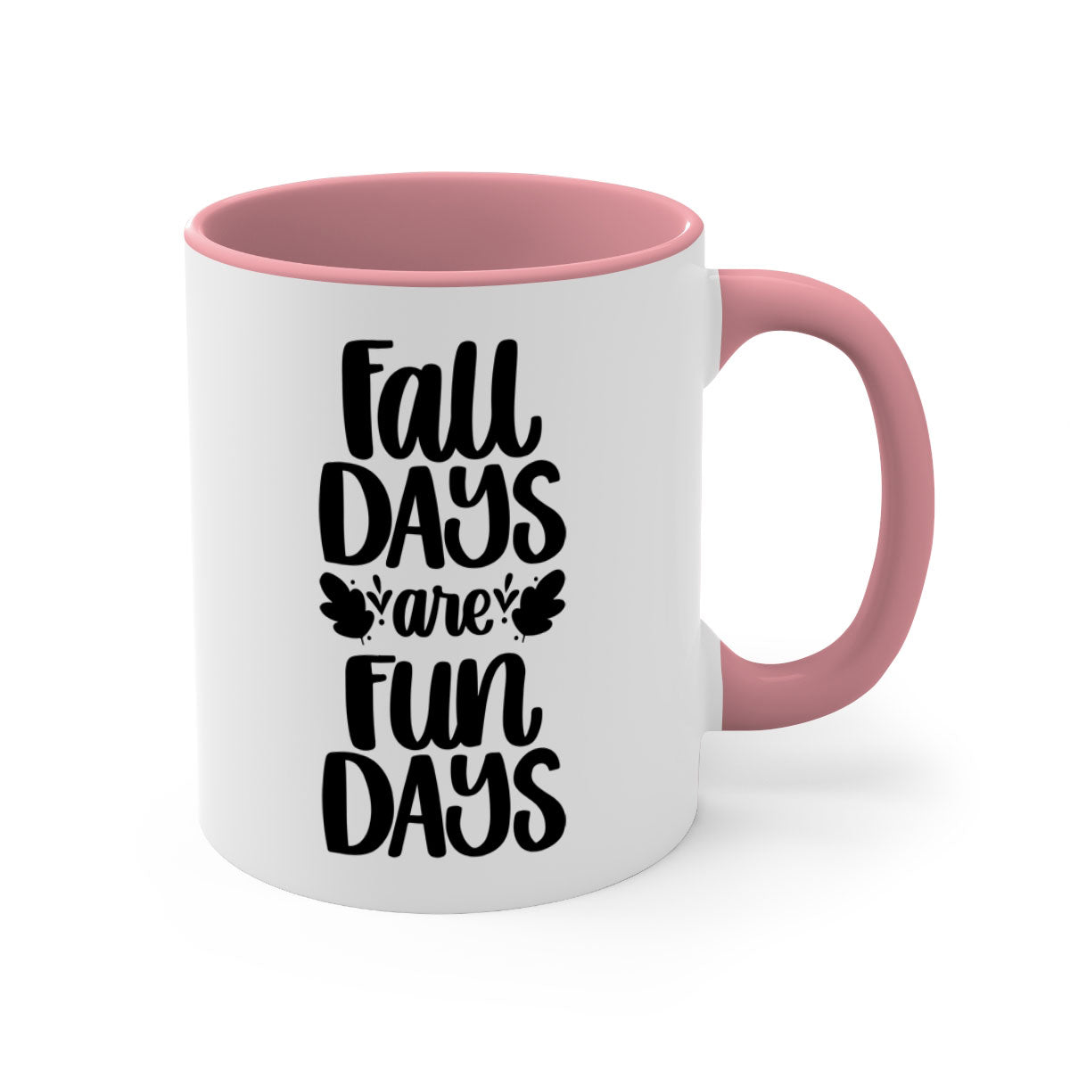 Fall Days Are Fun Days 483# Mug with two-tone design, glossy finish, and colored handle, available in multiple colors and sizes.