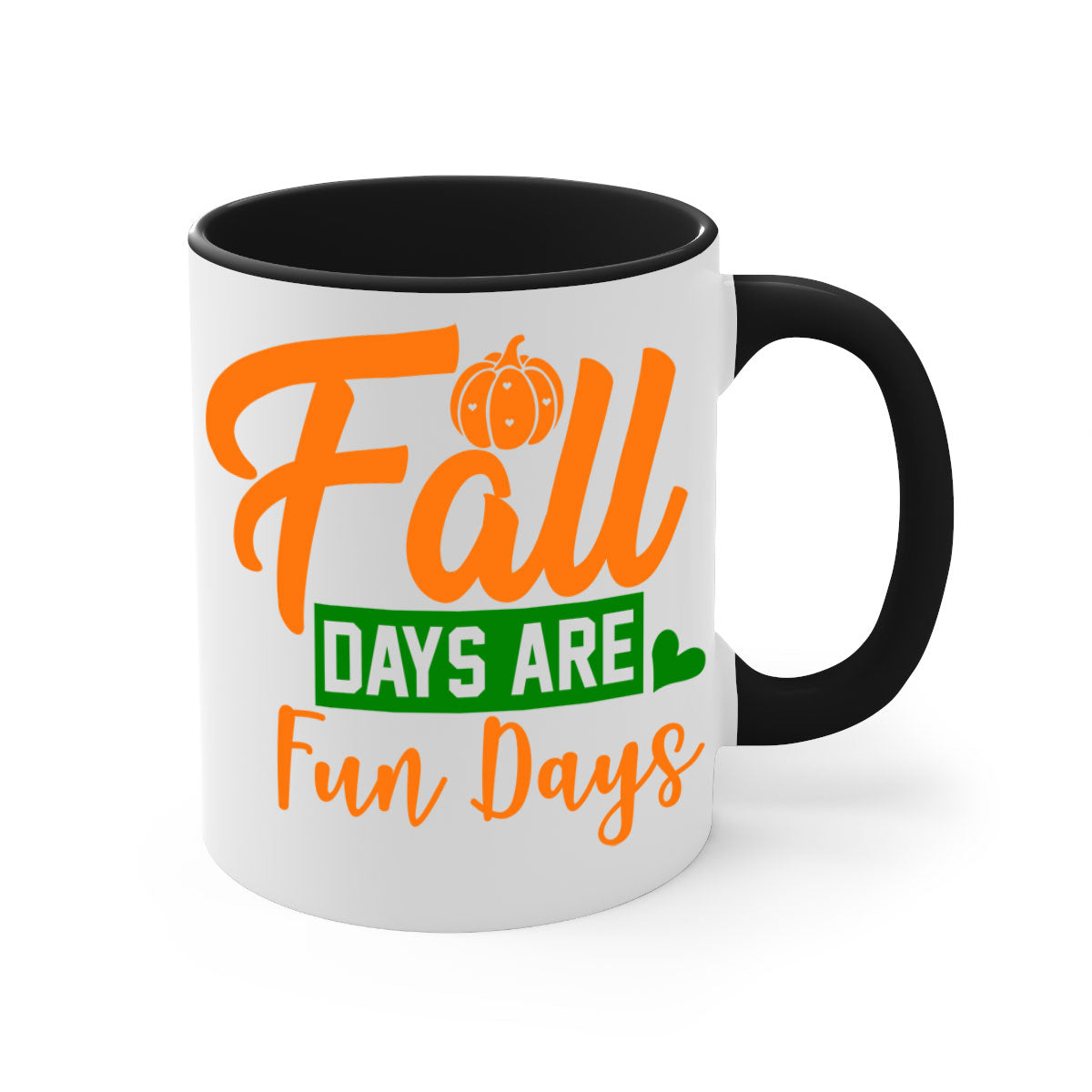 Fall Days Are Fun Days 96# Mug with colorful handle and glossy finish, perfect for coffee and tea lovers.