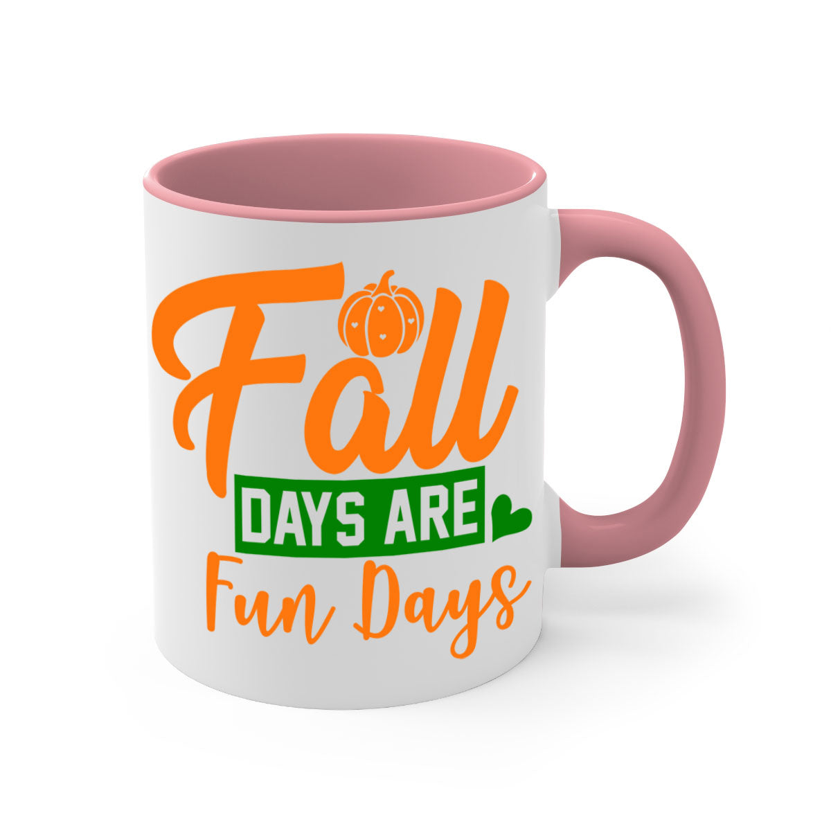 Fall Days Are Fun Days 96# Mug with colorful handle and glossy finish, perfect for coffee and tea lovers.