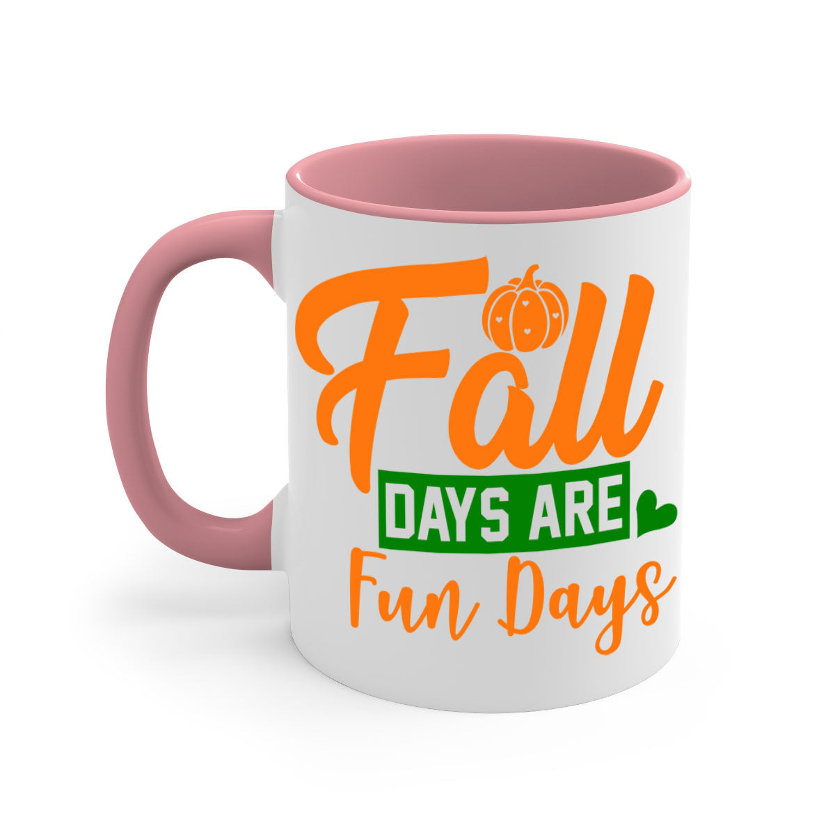 Fall Days Are Fun Days 96# Mug with colorful handle and glossy finish, perfect for coffee and tea lovers.