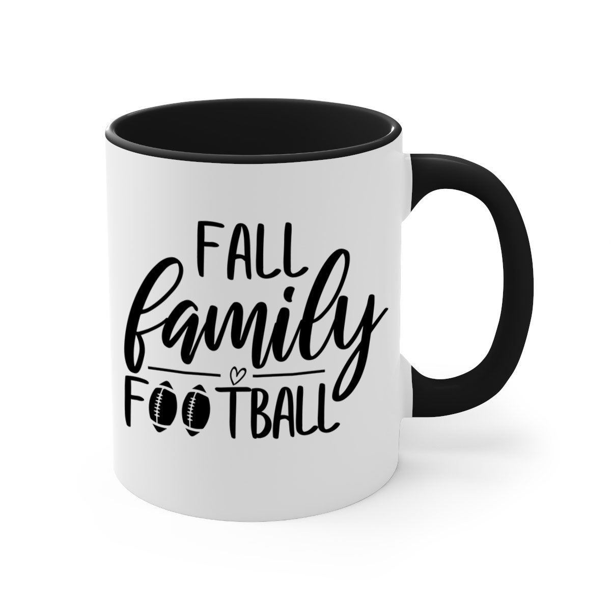 Fall Family Football Mug with colorful handle and glossy finish, perfect for autumn beverages.