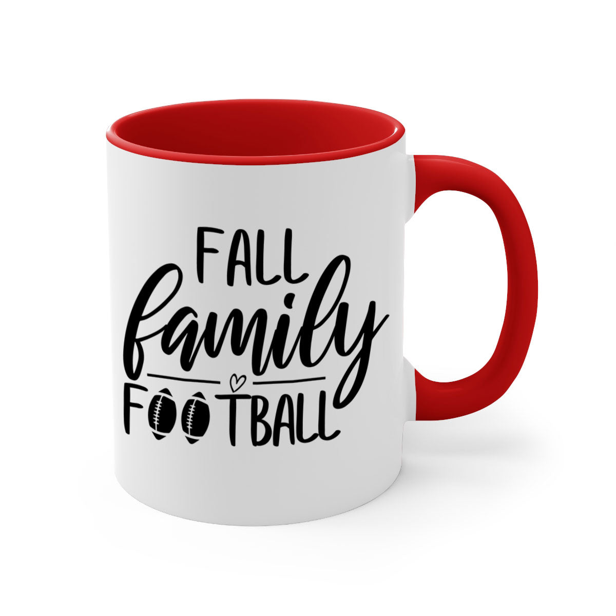 Fall Family Football Mug with colorful handle and glossy finish, perfect for autumn beverages.