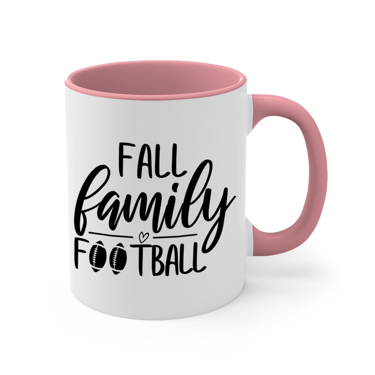 Fall Family Football Mug with colorful handle and glossy finish, perfect for autumn beverages.