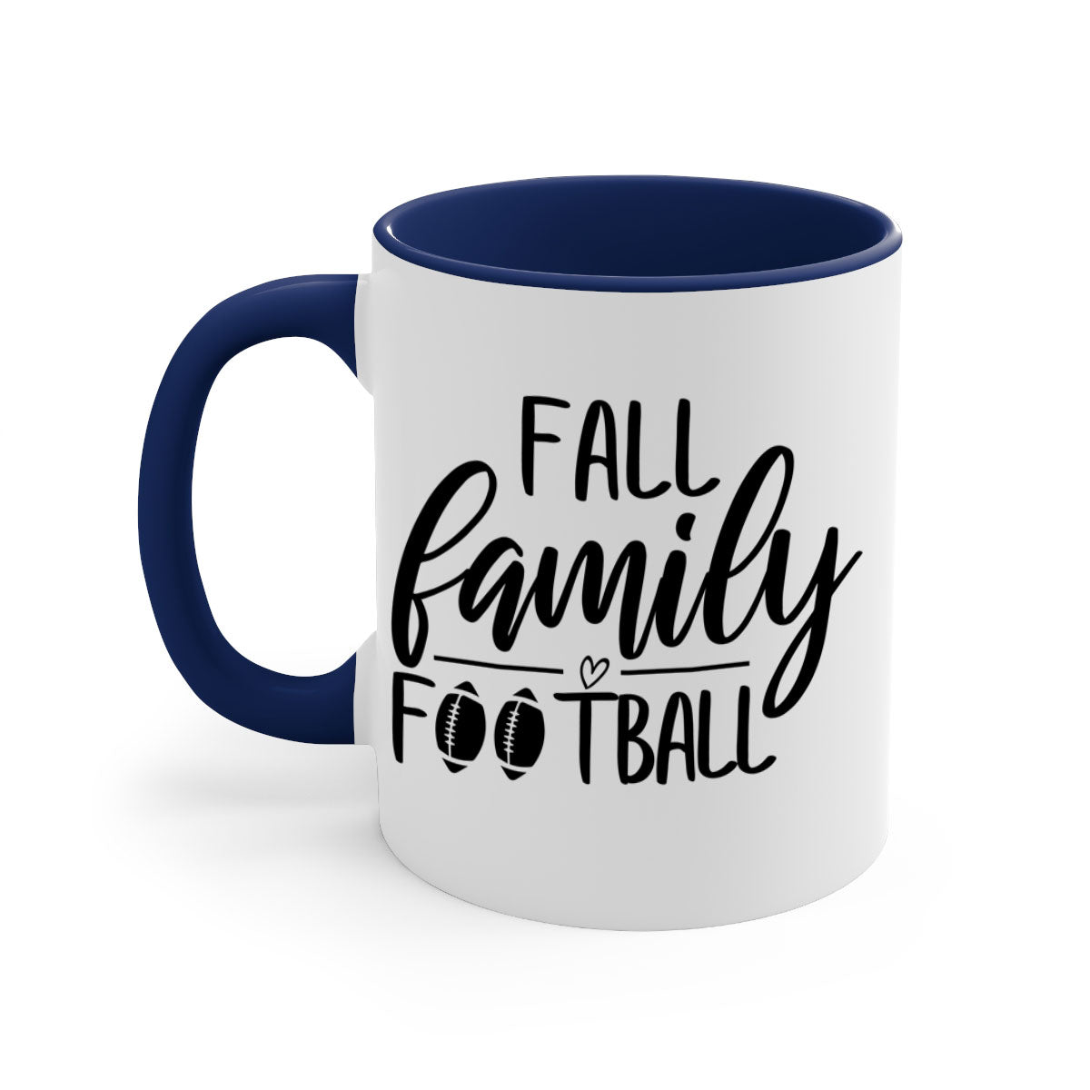 Fall Family Football Mug with colorful handle and glossy finish, perfect for autumn beverages.