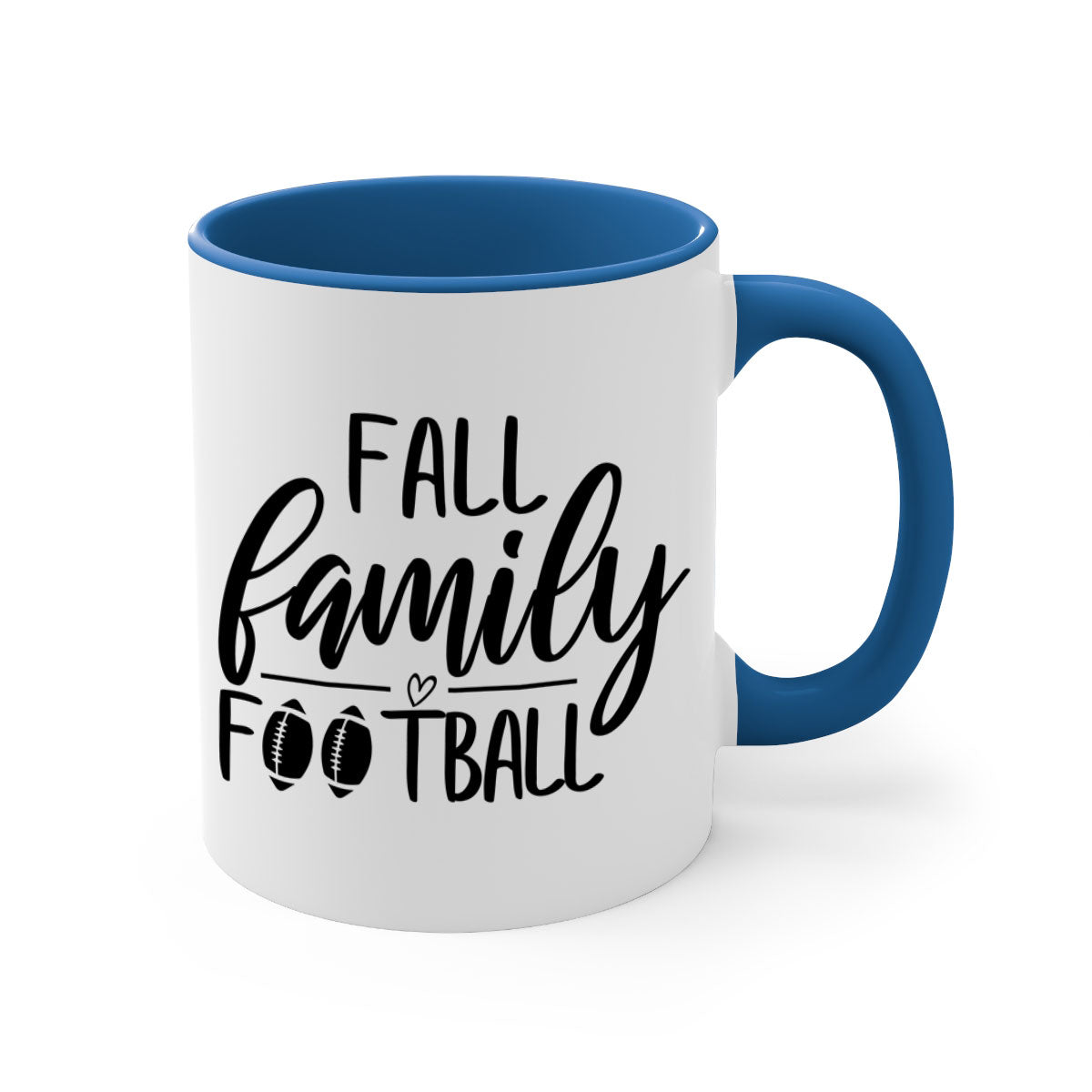 Fall Family Football Mug with colorful handle and glossy finish, perfect for autumn beverages.
