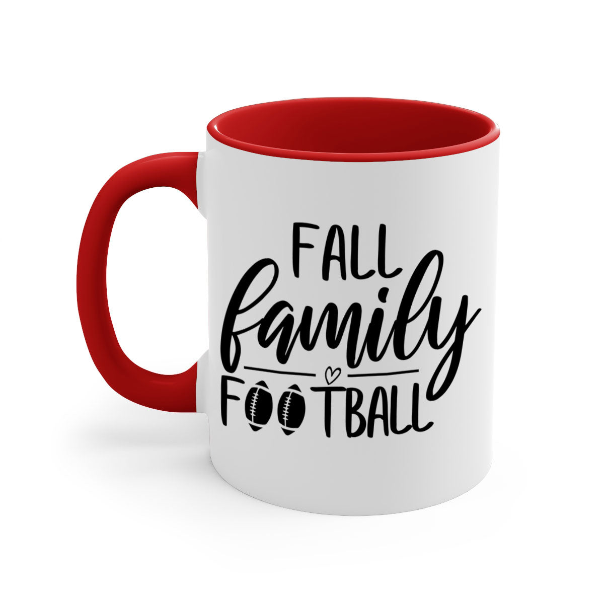Fall Family Football Mug with colorful handle and glossy finish, perfect for autumn beverages.