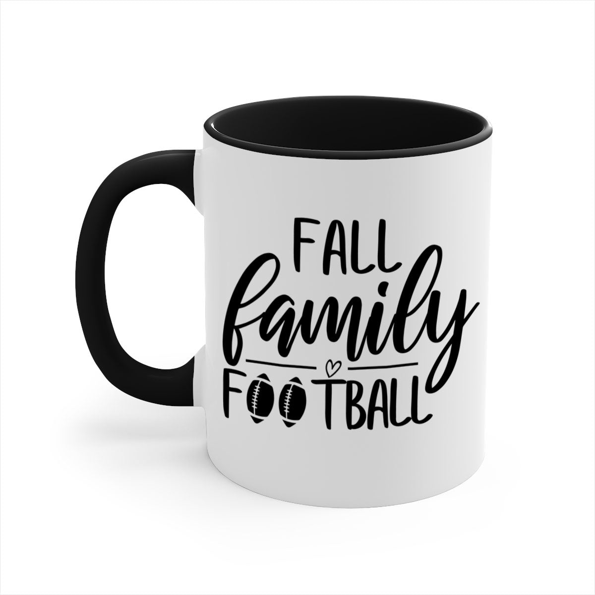 Fall Family Football Mug with colorful handle and glossy finish, perfect for autumn beverages.