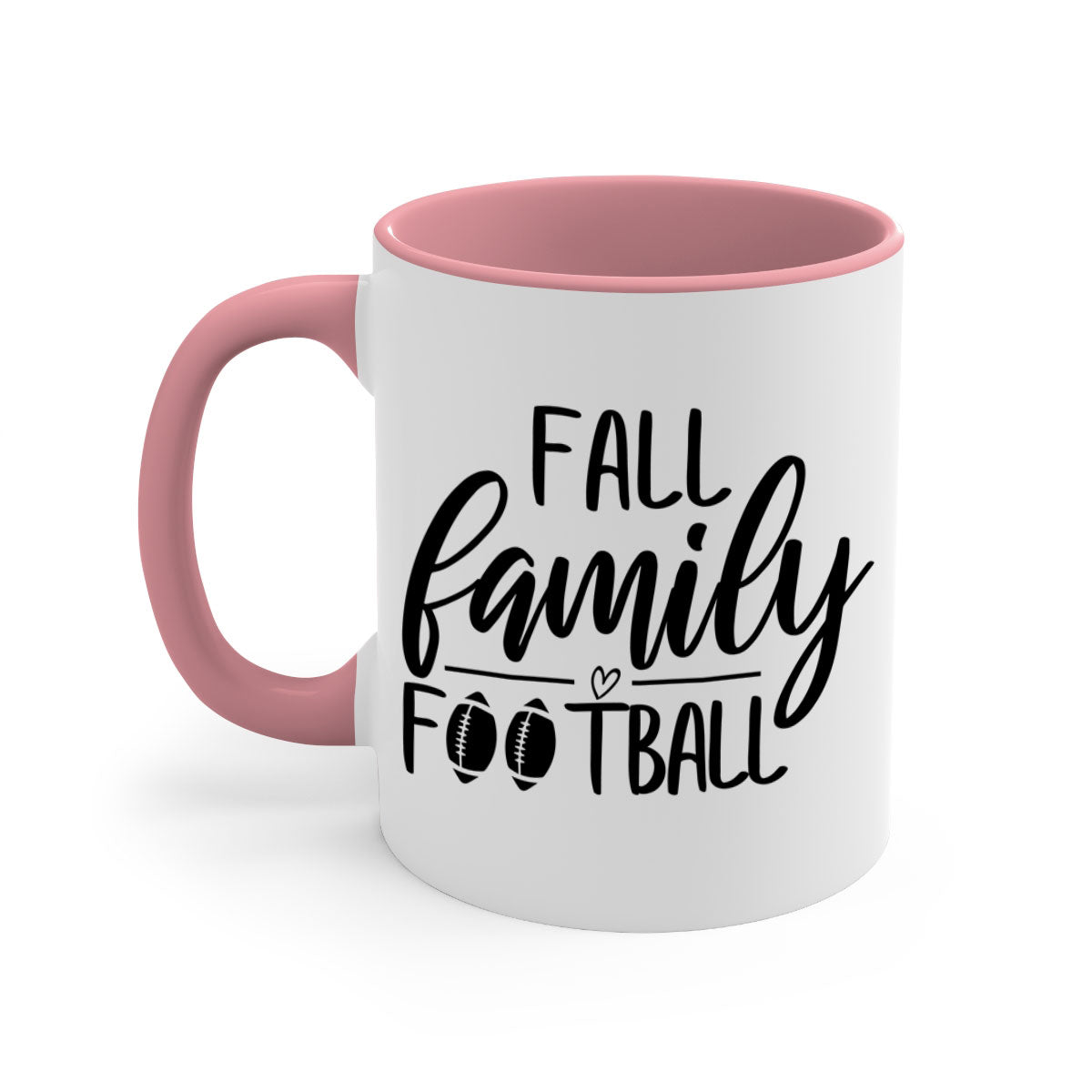 Fall Family Football Mug with colorful handle and glossy finish, perfect for autumn beverages.