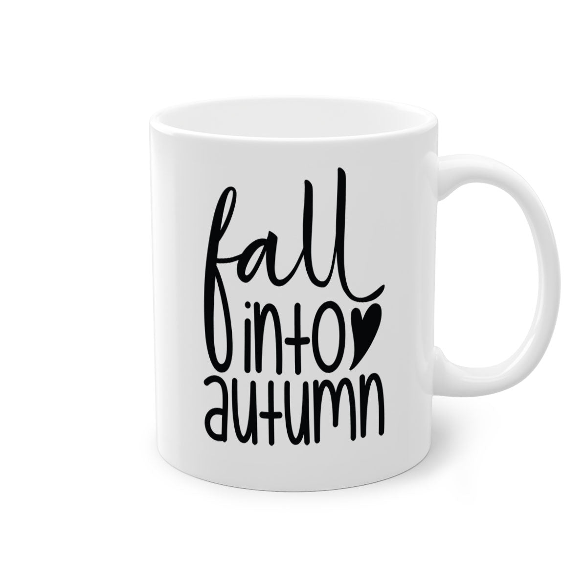 Fall Into Autumn 106# Mug with two-tone design, featuring a colored handle and glossy finish, available in multiple colors.