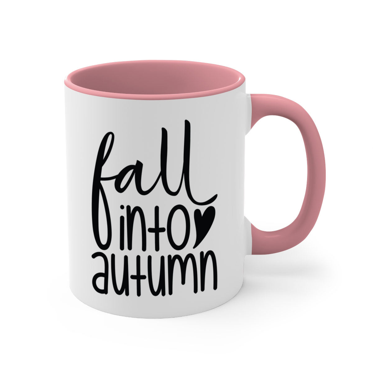 Fall Into Autumn 106# Mug with two-tone design, featuring a colored handle and glossy finish, available in multiple colors.