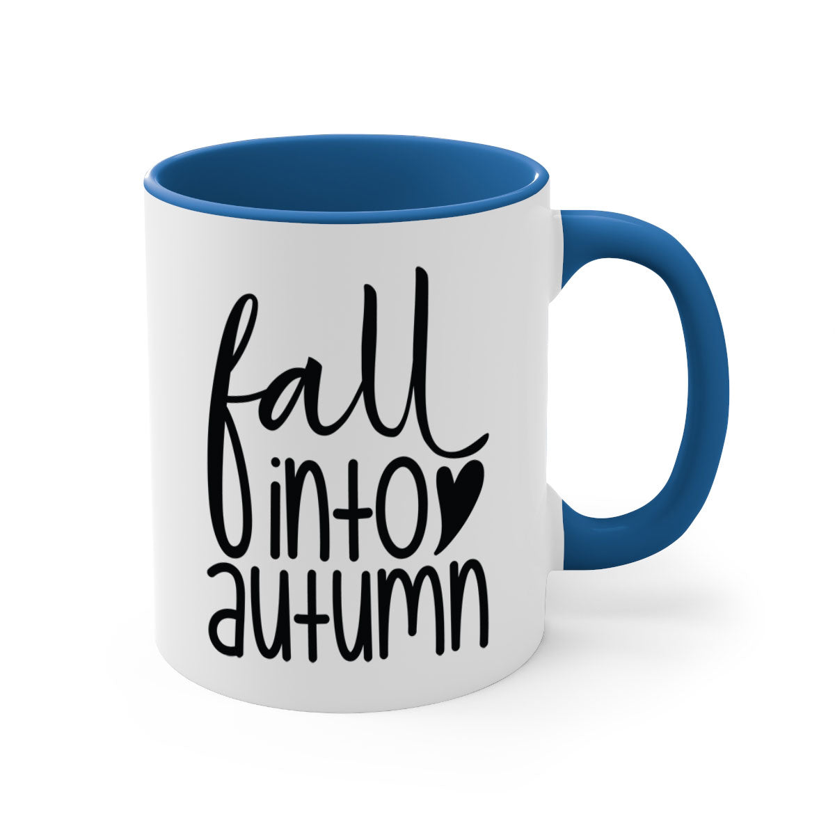 Fall Into Autumn 106# Mug with two-tone design, featuring a colored handle and glossy finish, available in multiple colors.