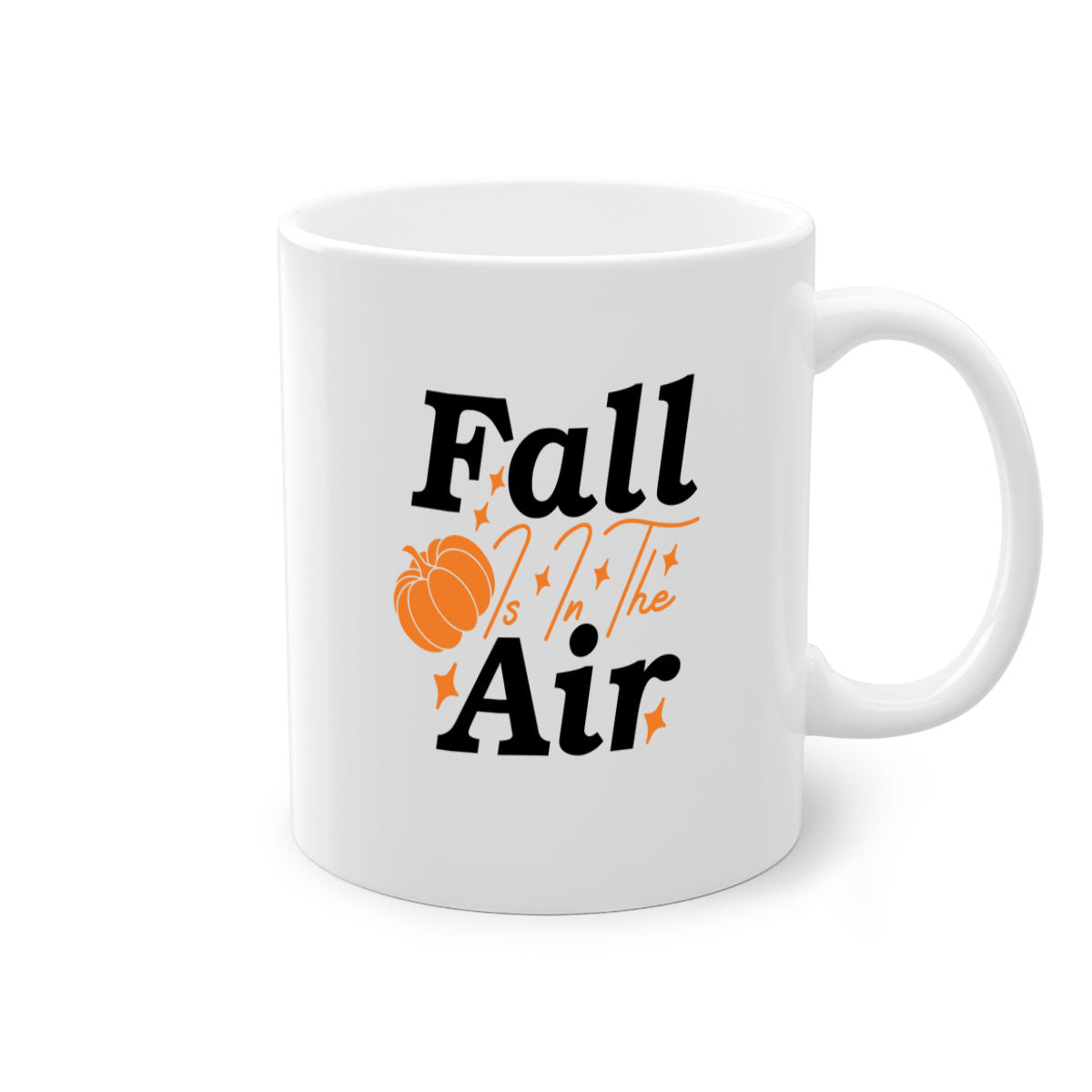 Fall Is In The Air 114# Mug featuring a glossy finish with a colored handle and interior, available in multiple colors and sizes.