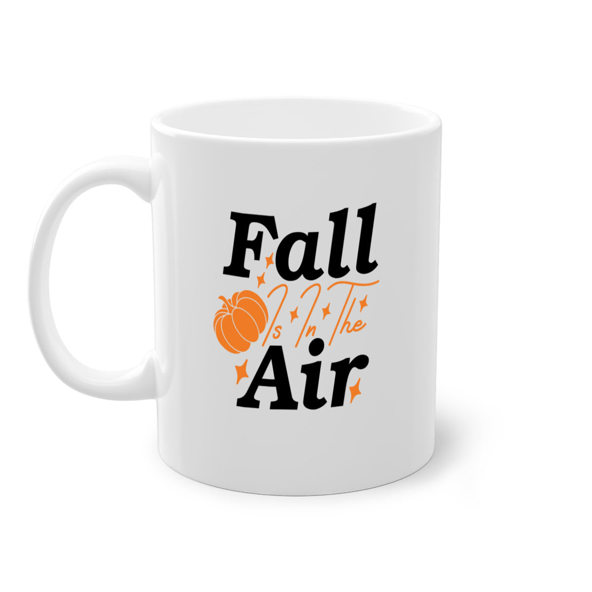 Fall Is In The Air 114# Mug featuring a glossy finish with a colored handle and interior, available in multiple colors and sizes.