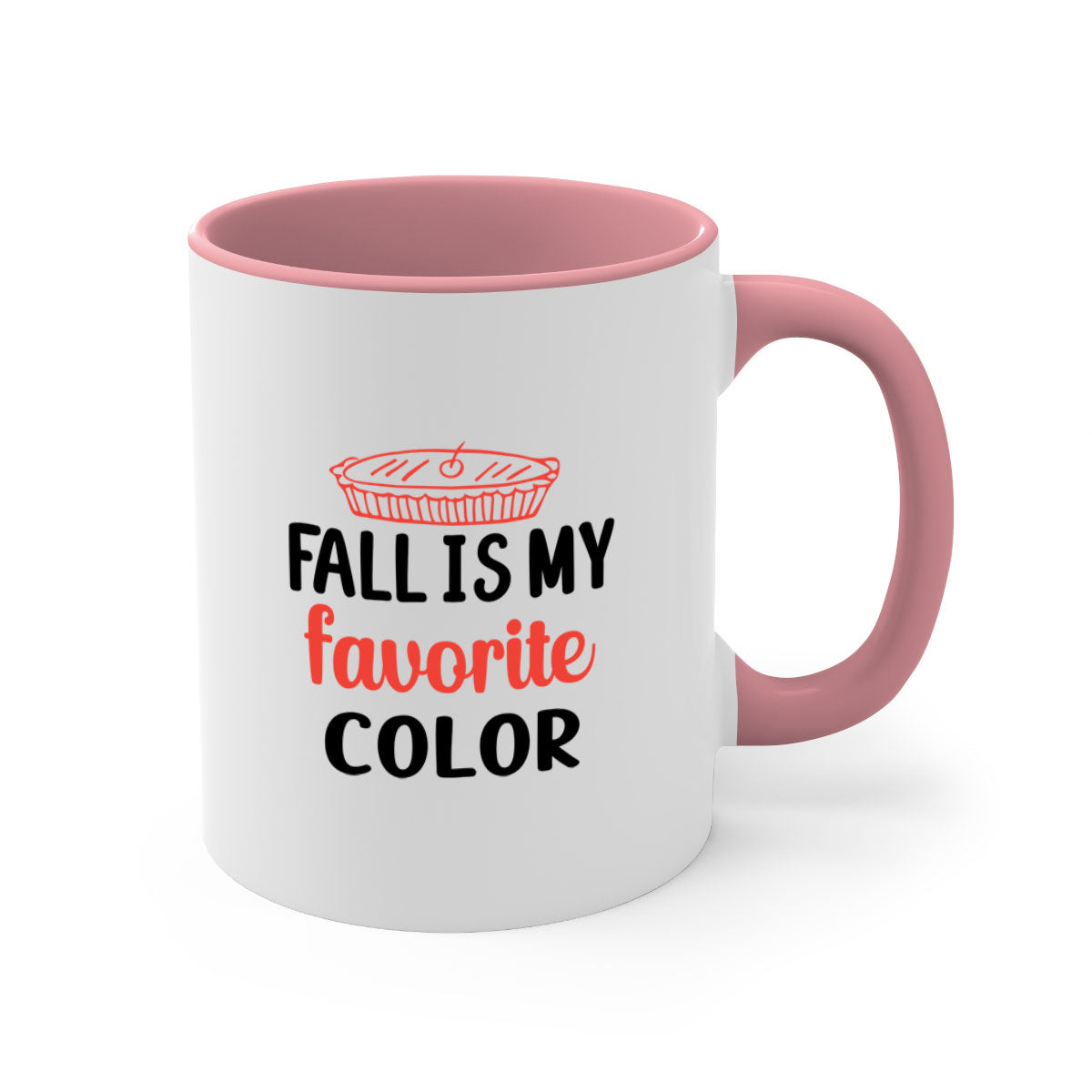 A stylish two-tone ceramic coffee mug with a colored handle and glossy finish, available in multiple colors.
