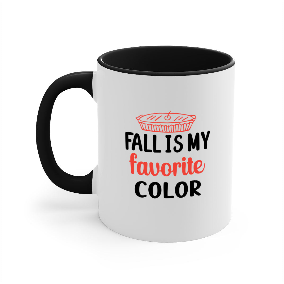 A stylish two-tone ceramic coffee mug with a colored handle and glossy finish, available in multiple colors.