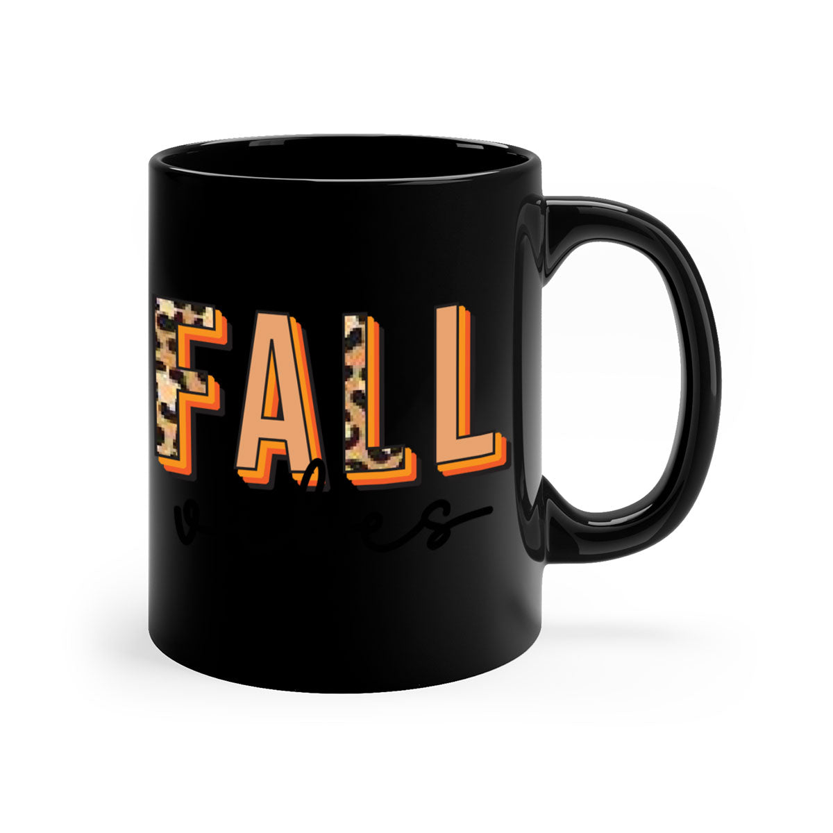 Fall Vibes 138# Mug featuring a two-tone design with a colored handle and glossy finish, available in multiple colors.