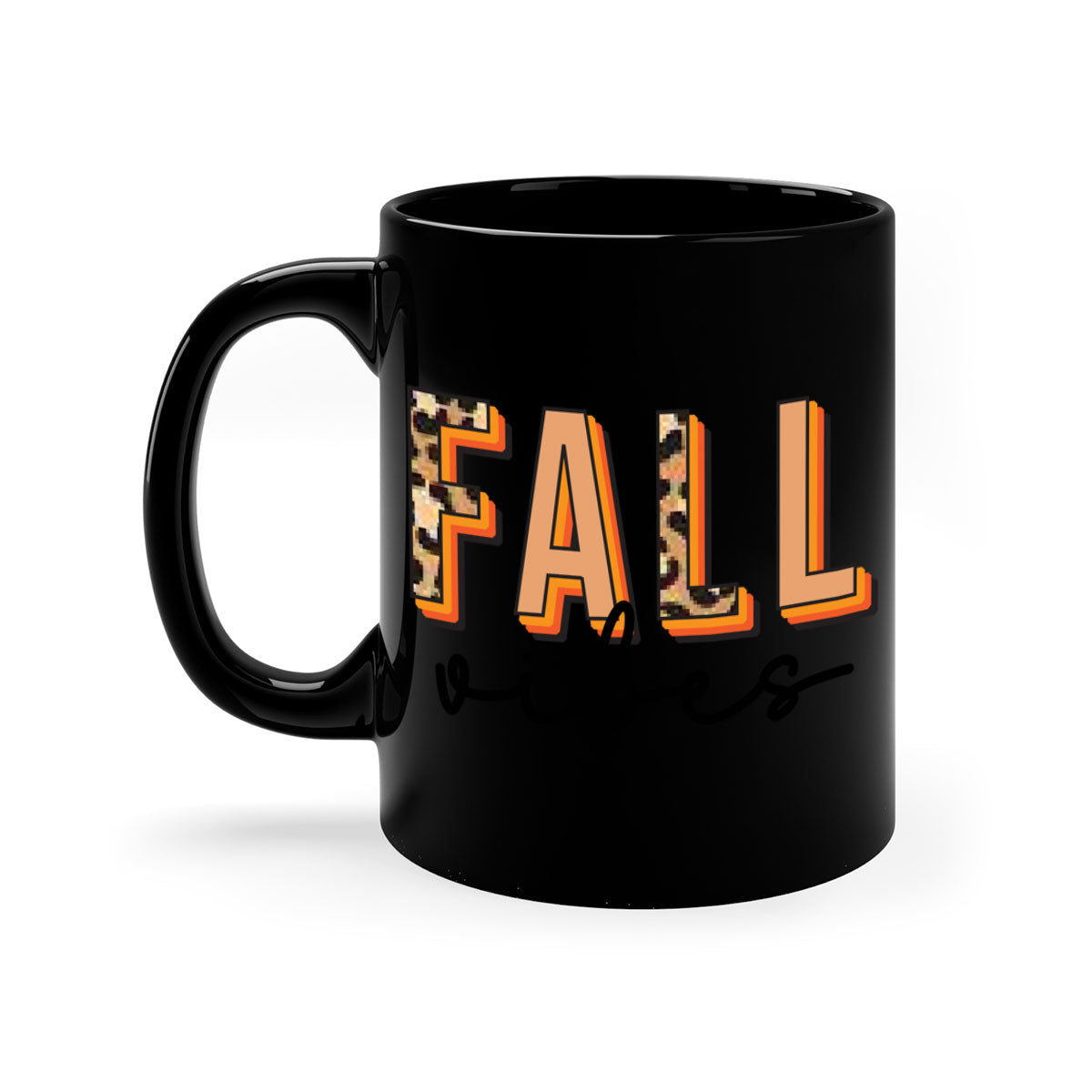 Fall Vibes 138# Mug featuring a two-tone design with a colored handle and glossy finish, available in multiple colors.