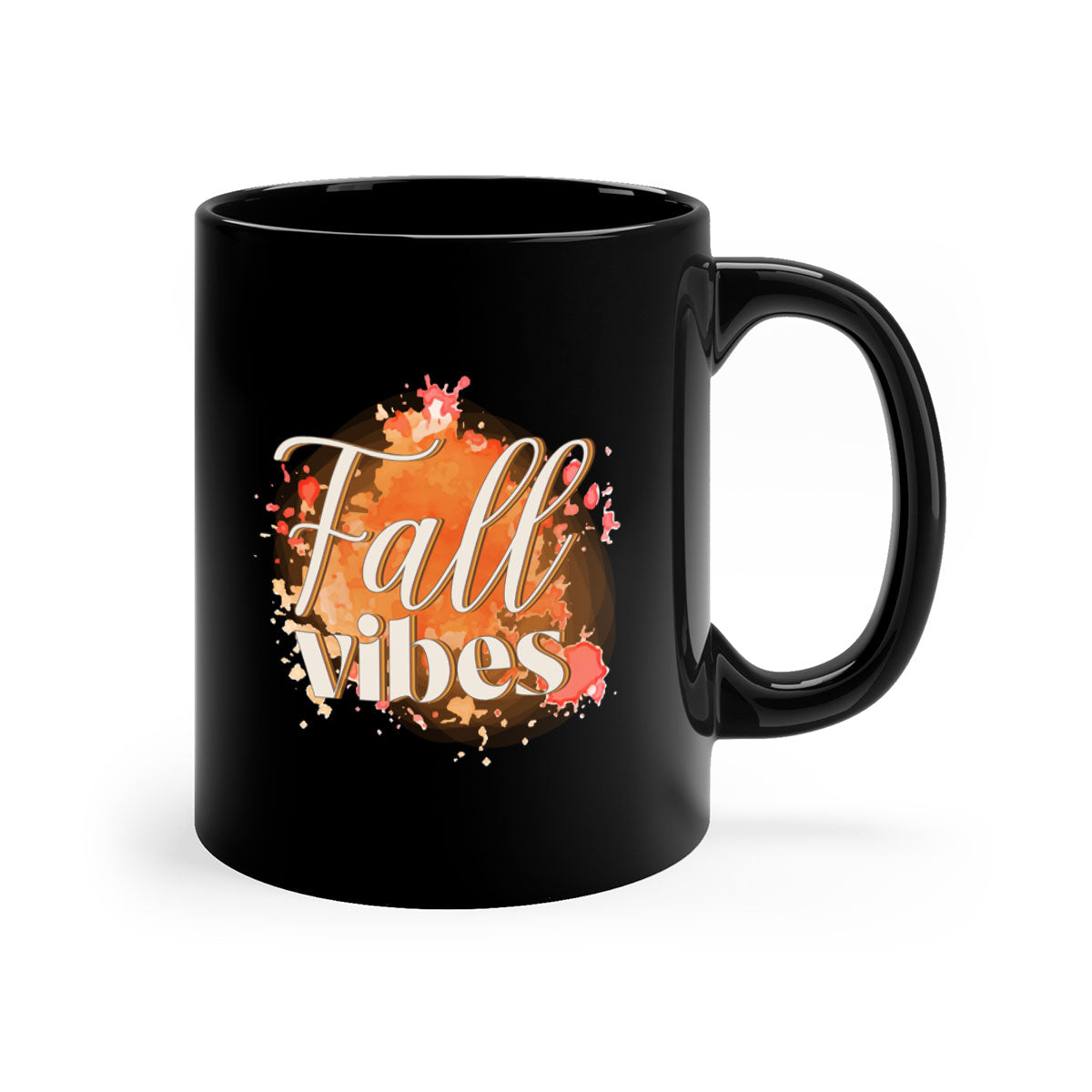Fall Vibes 144# Mug featuring a glossy finish with a colored handle and interior, available in five vibrant colors.