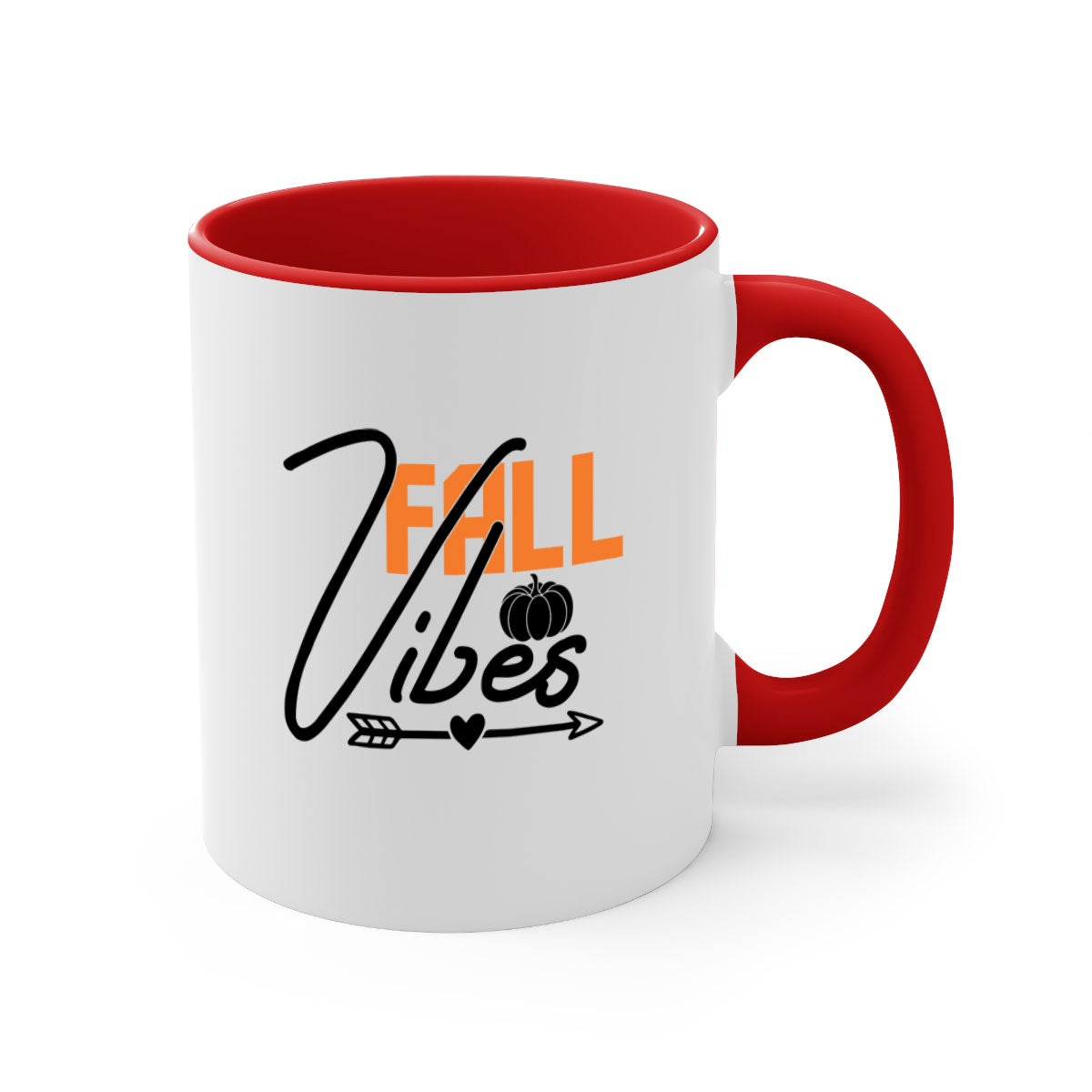 Fall Vibes 142# Mug featuring a two-tone design with a colored handle and glossy finish, available in multiple colors.