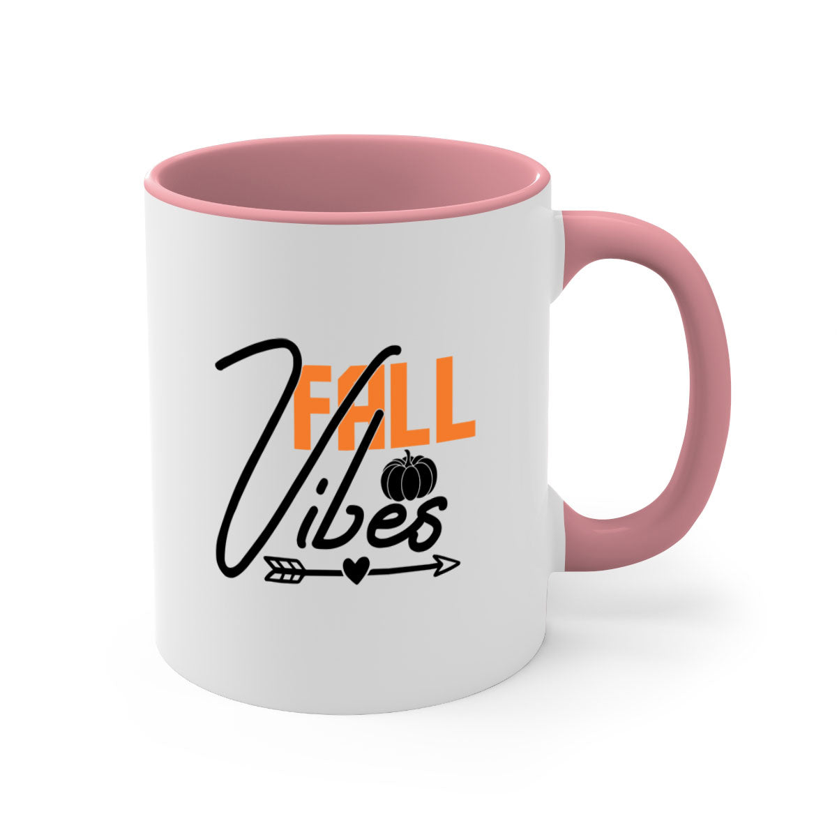 Fall Vibes 142# Mug featuring a two-tone design with a colored handle and glossy finish, available in multiple colors.