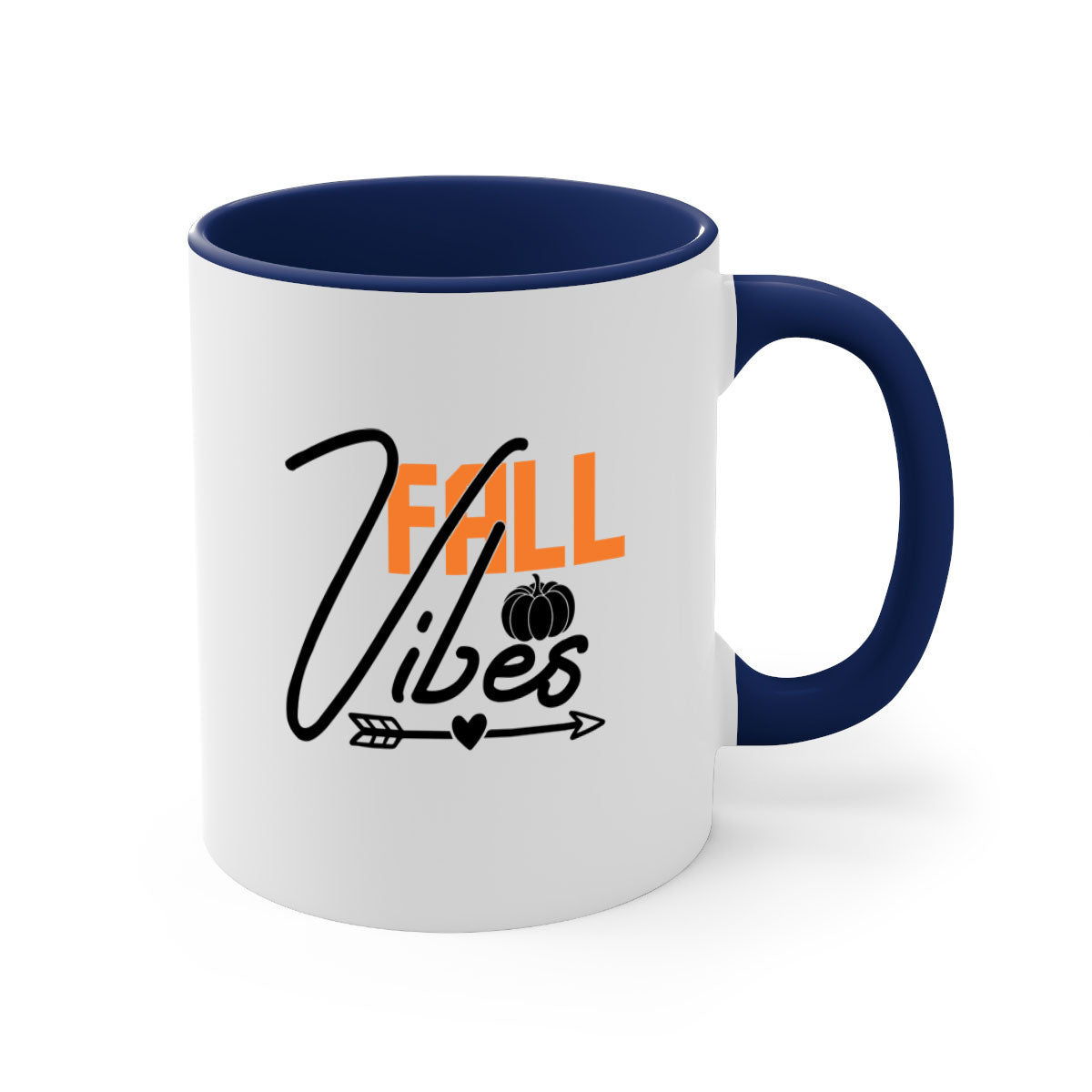 Fall Vibes 142# Mug featuring a two-tone design with a colored handle and glossy finish, available in multiple colors.