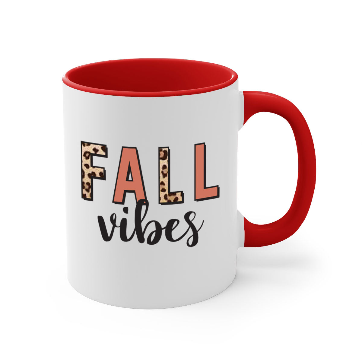 Fall Vibes 143# Mug featuring a two-tone design with a colored handle and glossy finish, available in multiple colors.