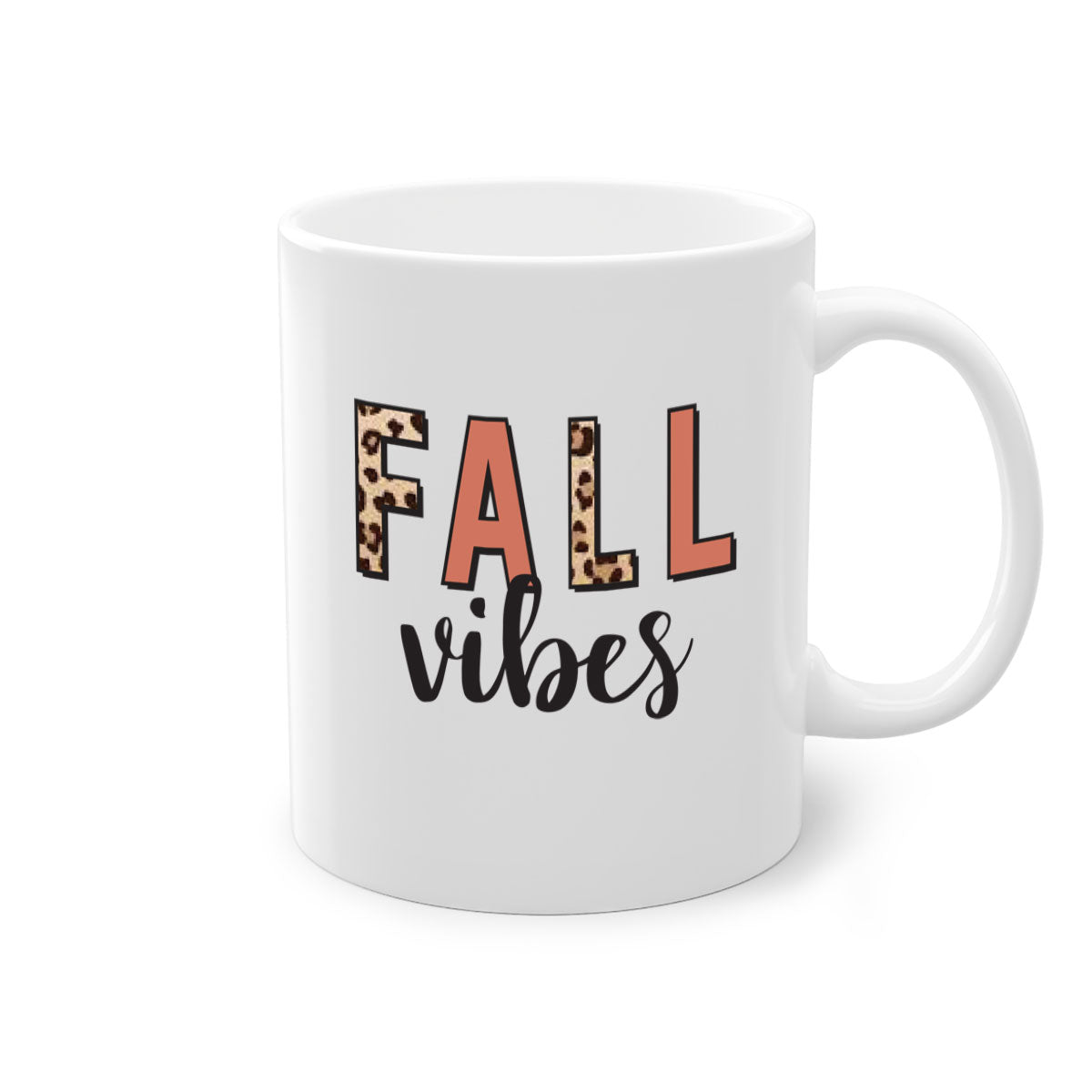 Fall Vibes 143# Mug featuring a two-tone design with a colored handle and glossy finish, available in multiple colors.